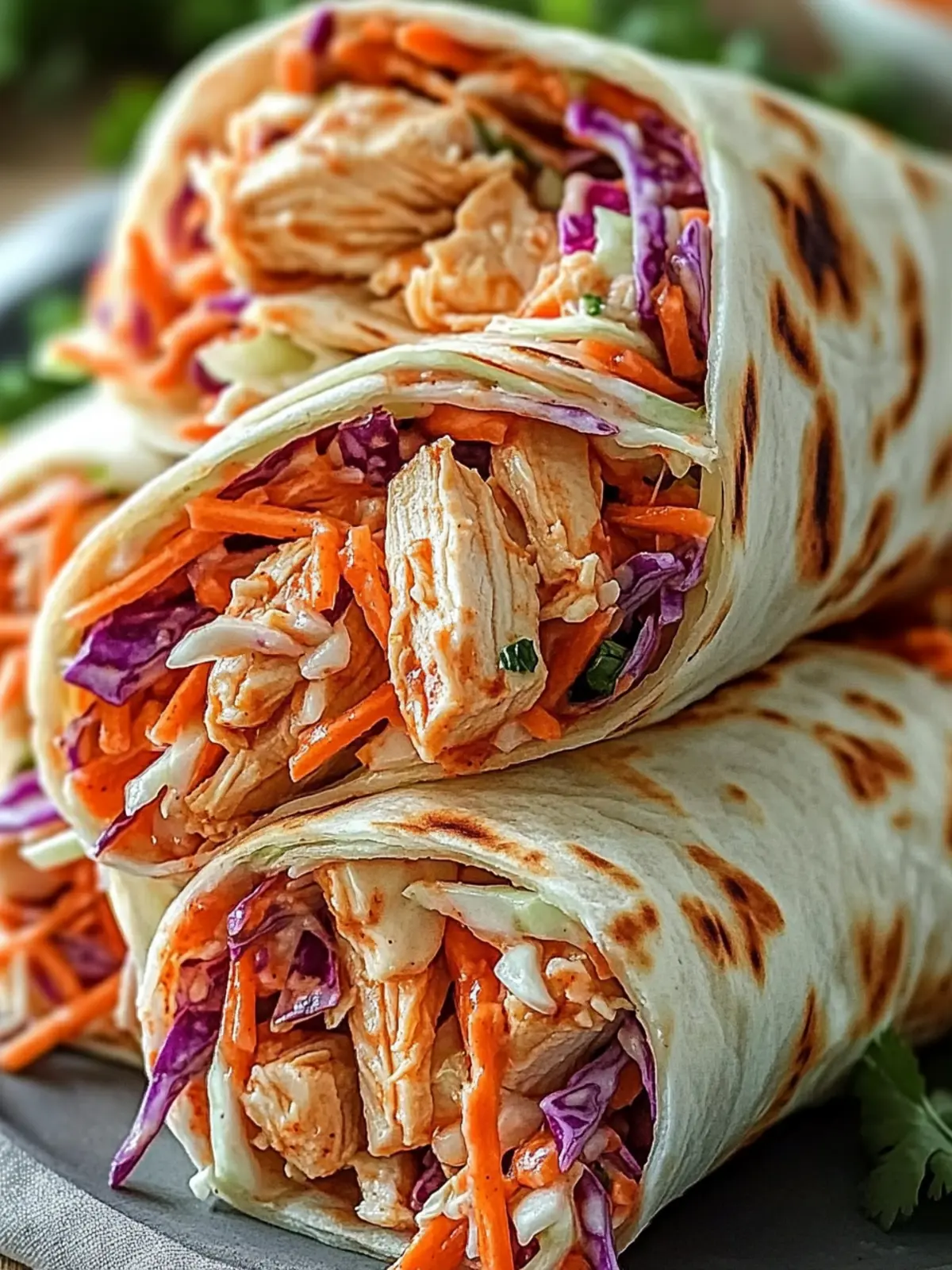 BBQ Chicken Coleslaw Wraps