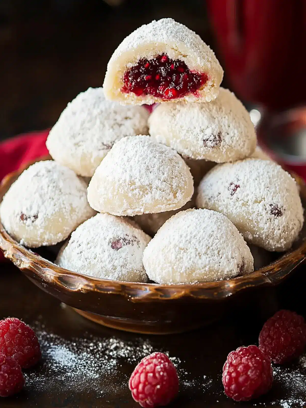 Raspberry Filled Almond Snowball Cookies You'll Adore 2 Raspberry Filled Almond Snowball Cookies