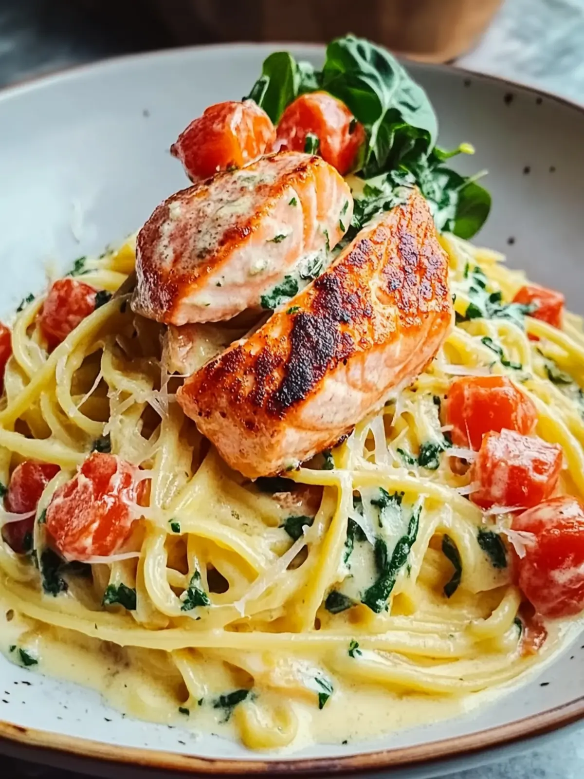 Healthy & Creamy Tuscan Salmon Pasta in 25 Minutes 3 Healthy & Creamy Tuscan Salmon Pasta