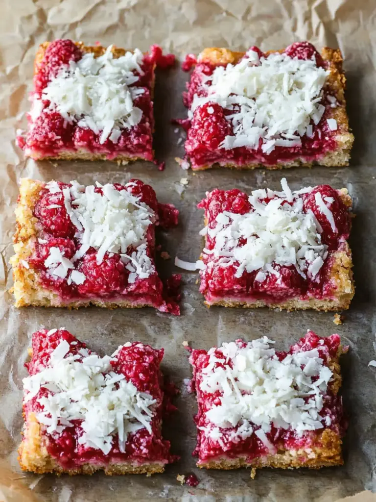 Raspberry Coconut Magic Bars