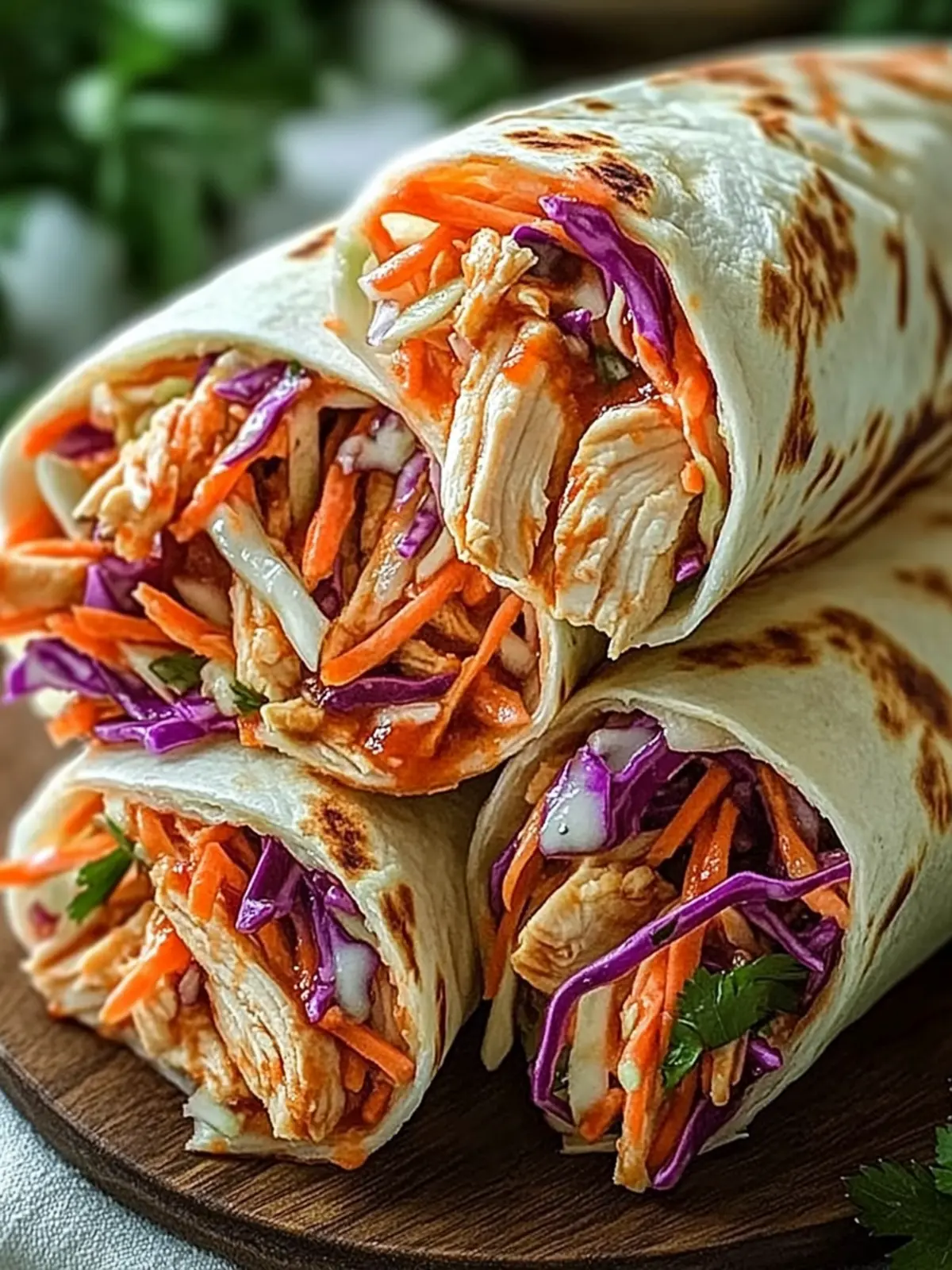 BBQ Chicken Coleslaw Wraps