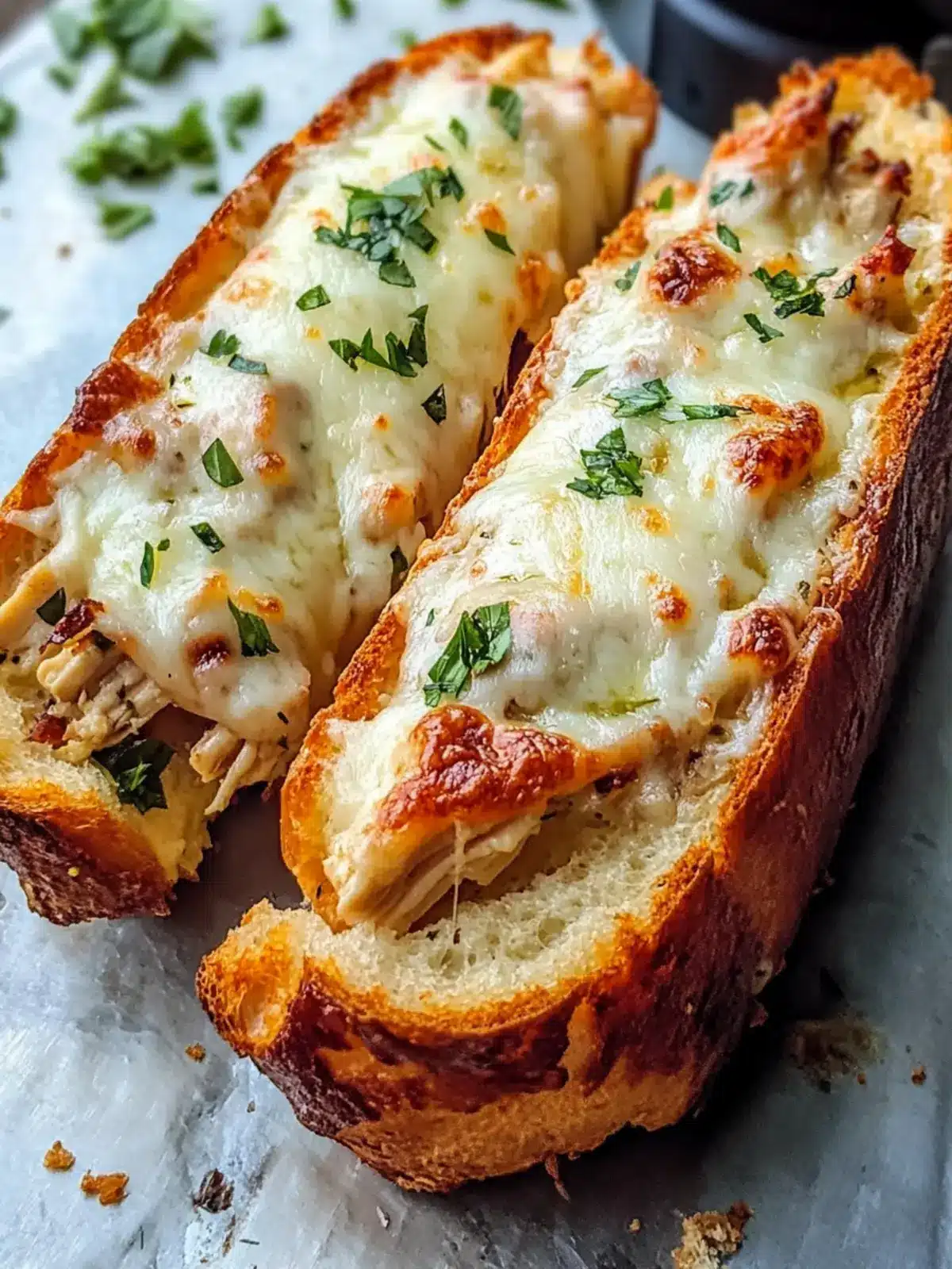 Cheesy Chicken Garlic Bread Sandwich That's So Easy to Make 5 Cheesy Chicken Garlic Bread Sandwich