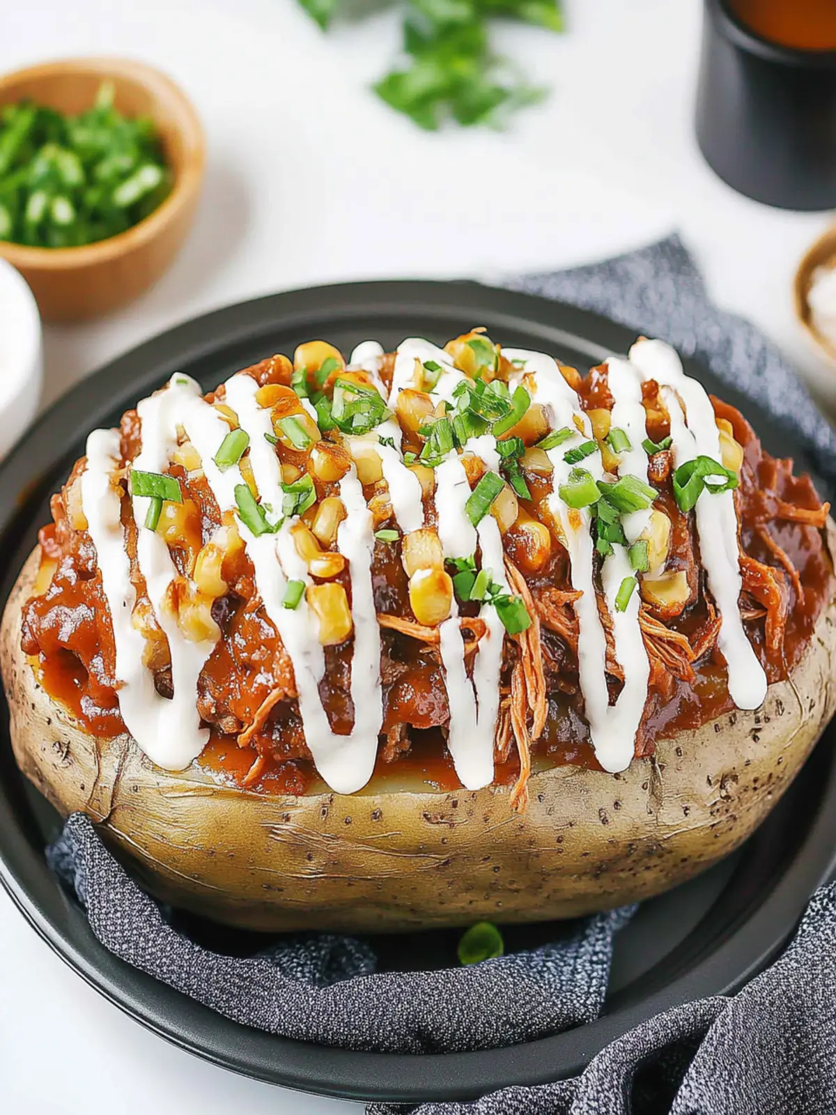 Loaded Baked Potato with Pulled Pork
