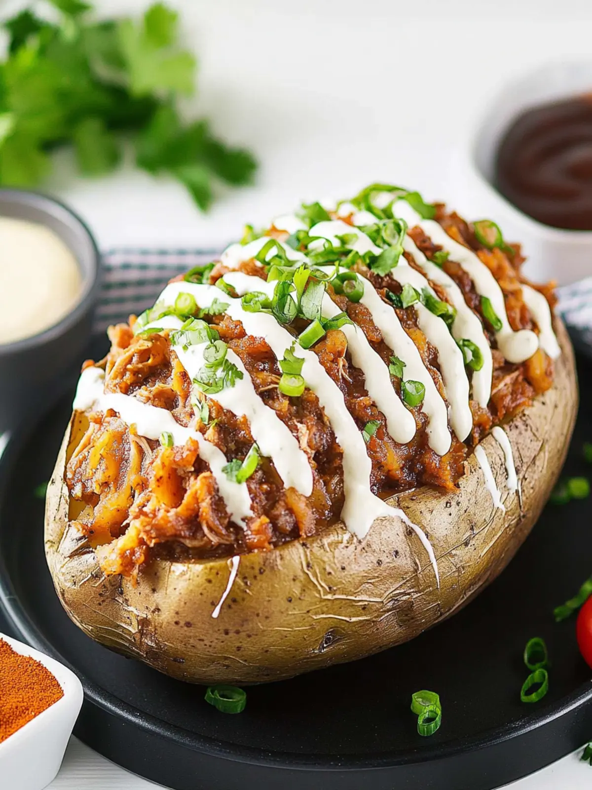 Loaded Baked Potato with Pulled Pork
