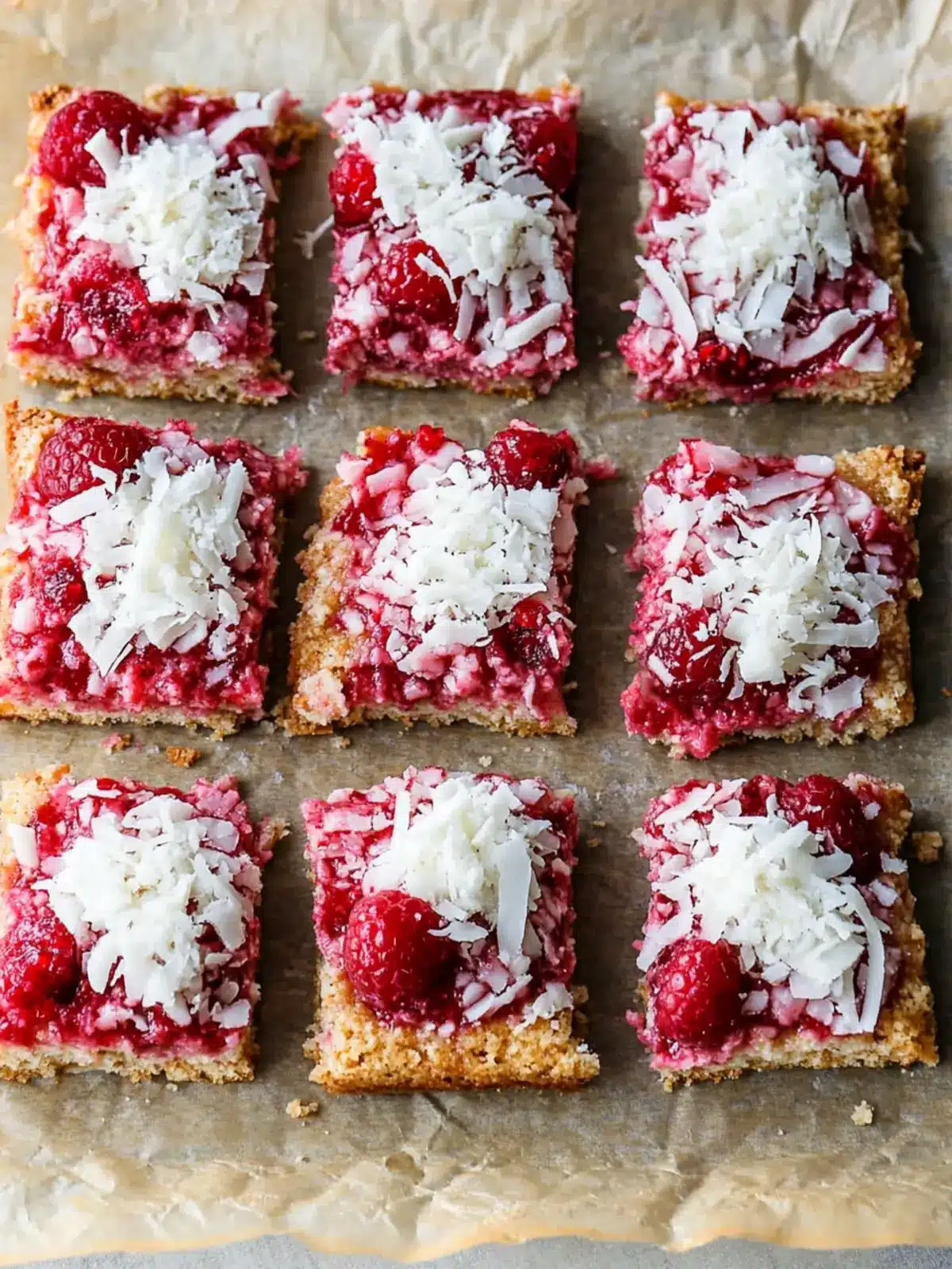 Raspberry Coconut Magic Bars