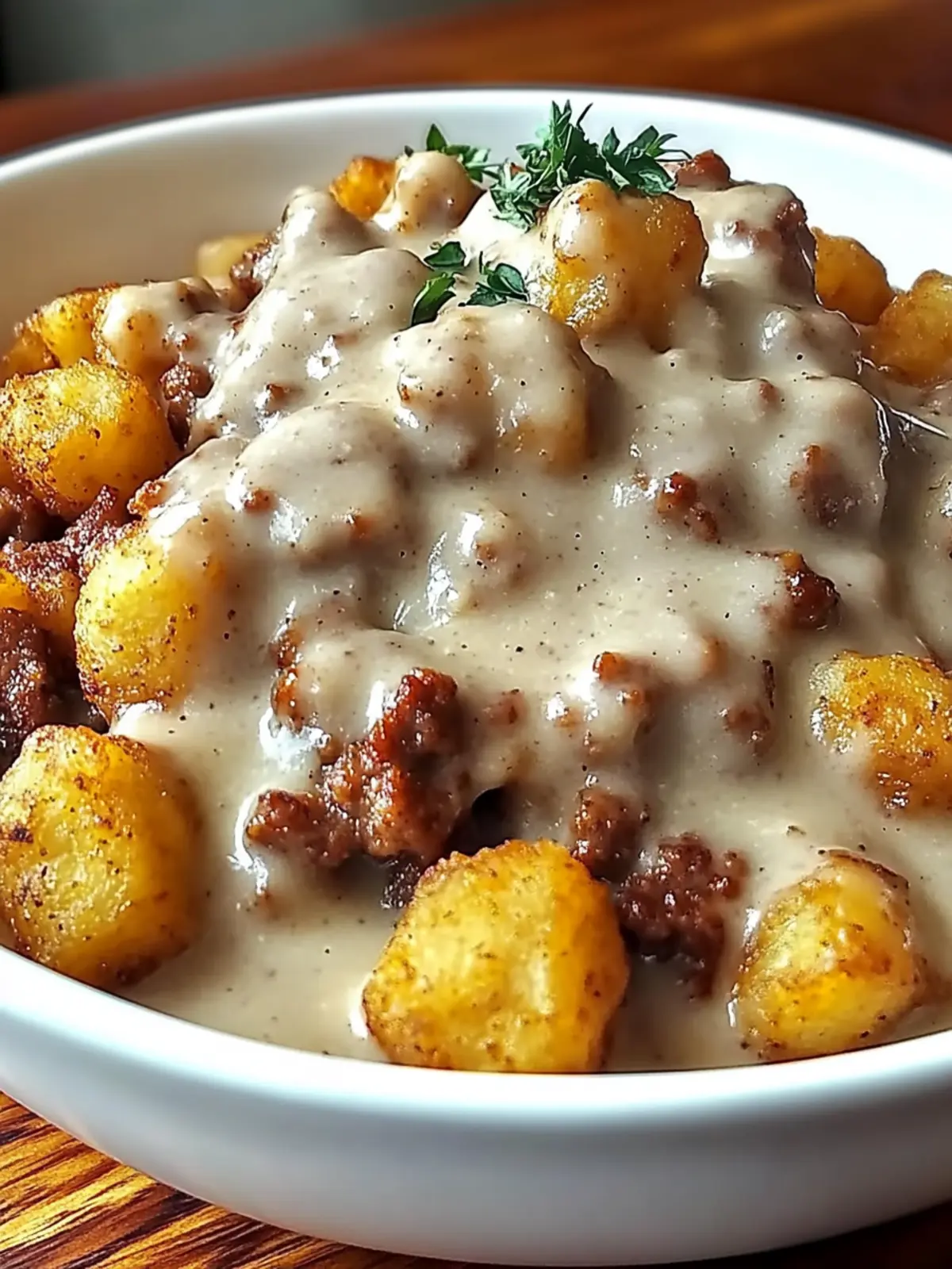 Tater Tot Breakfast Bowl with Sausage Gravy: Comfort in a Bowl 3 Tater Tot Breakfast Bowl with Sausage Gravy