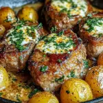 One-Pan Creamy Ranch Pork Chops & Potatoes