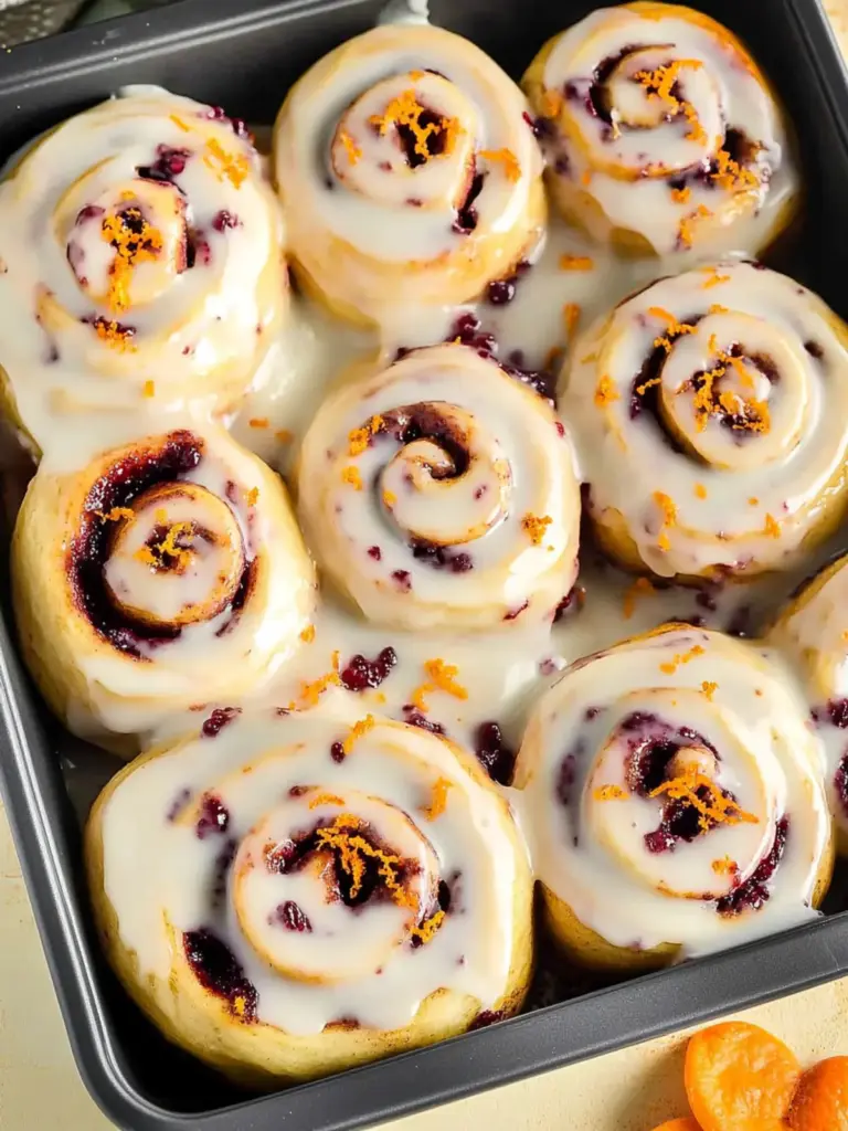 Cranberry Cinnamon Rolls with Orange Glaze