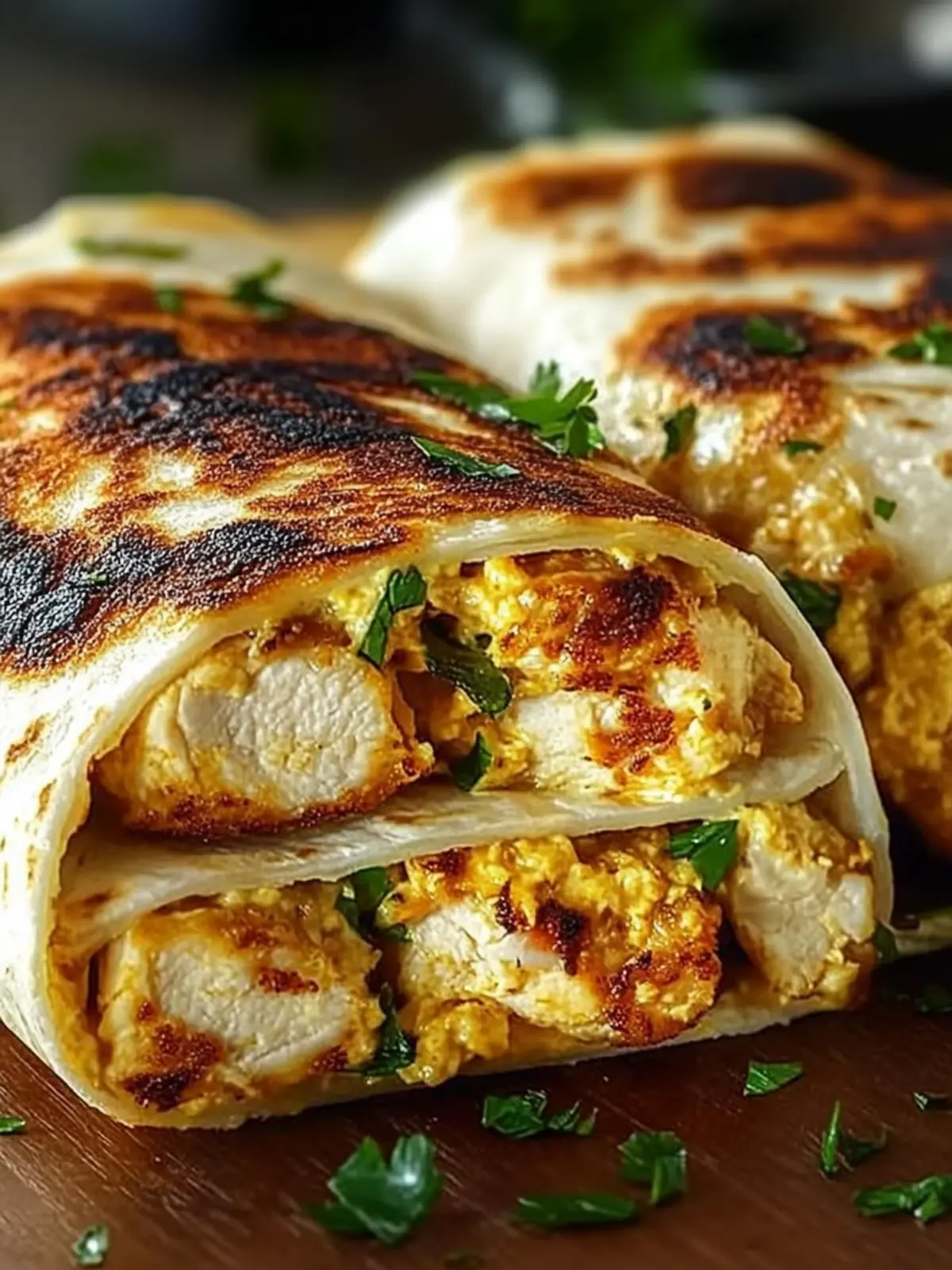 Crispy Parmesan Garlic Chicken Burritos