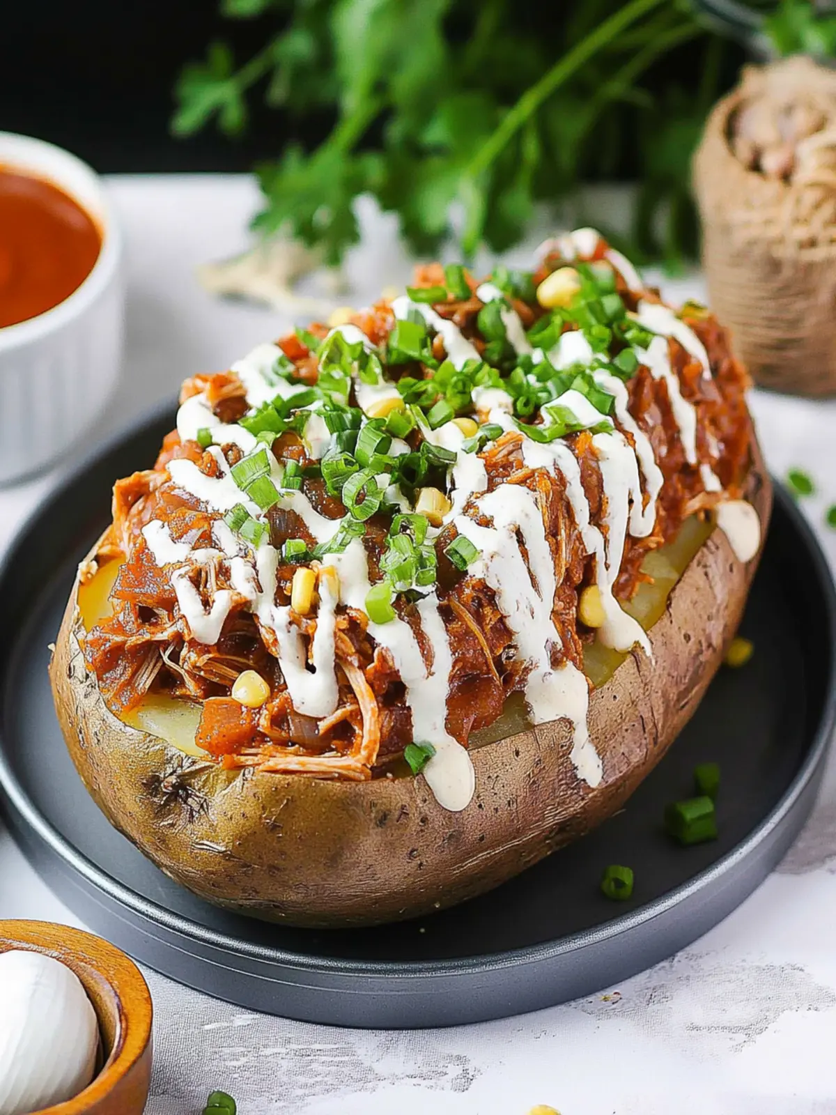 Loaded Baked Potato with Pulled Pork