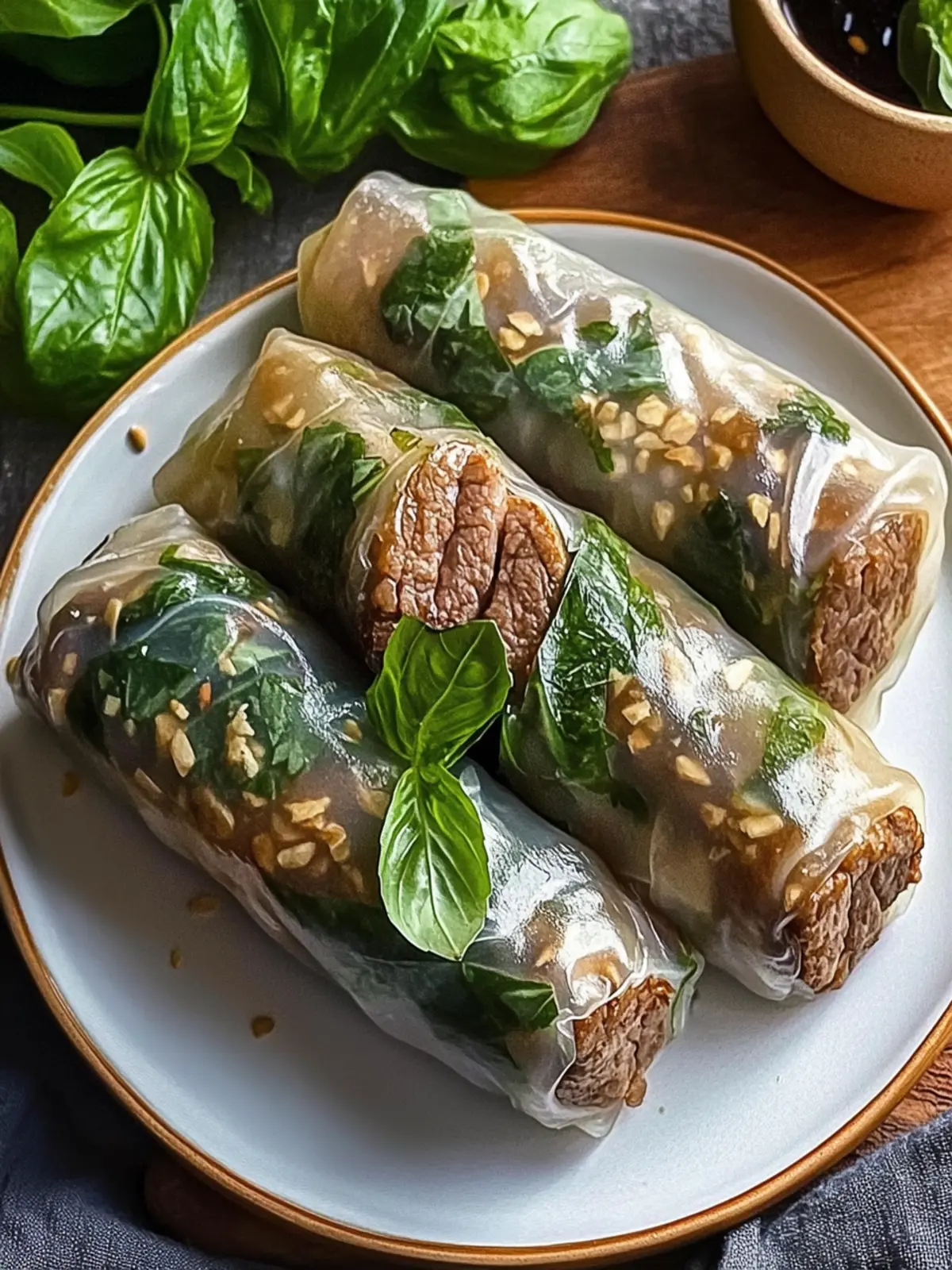 Savory Thai Basil Beef Rolls Your New Favorite Appetizer 4 Thai Basil Beef Rolls