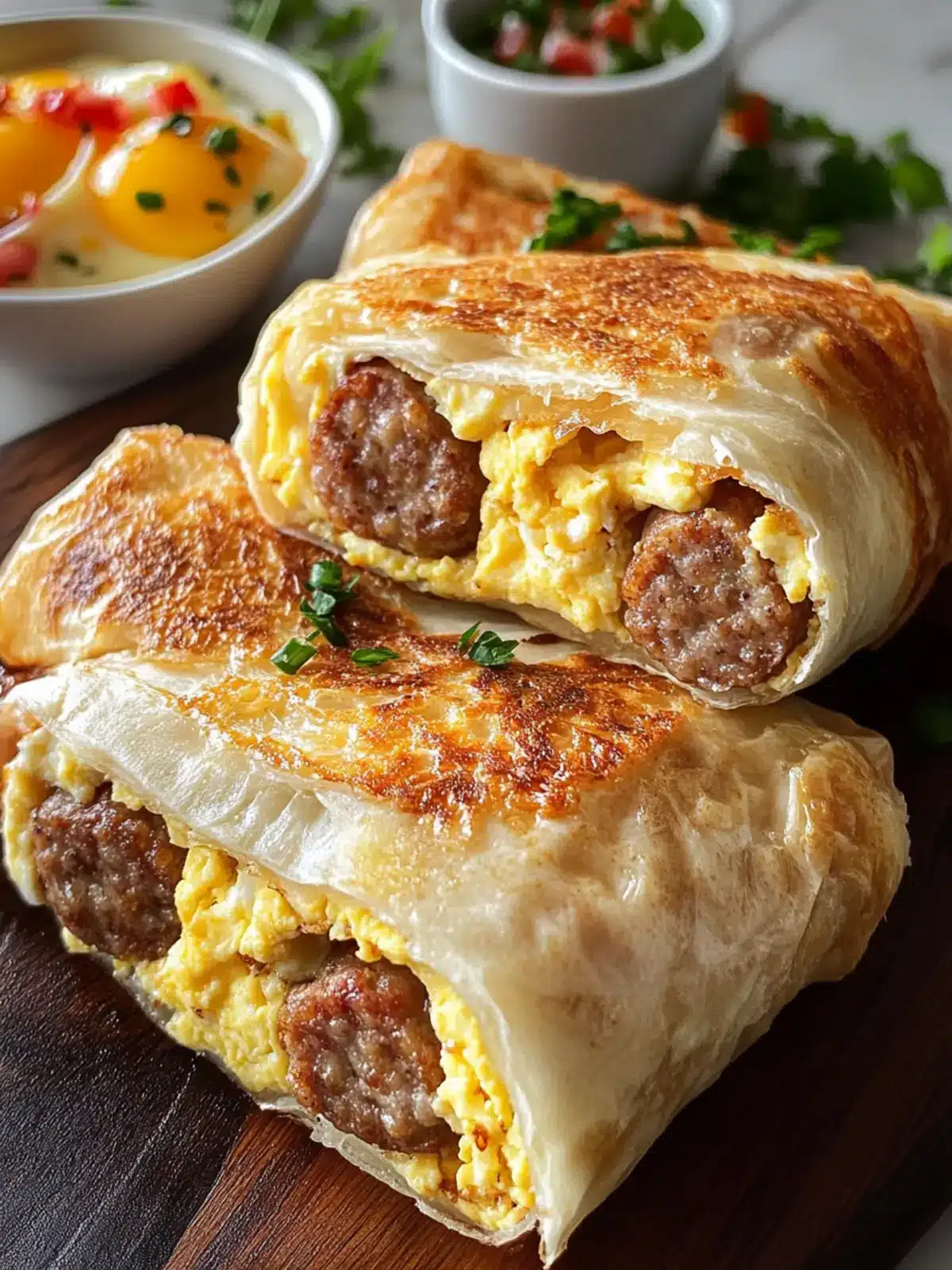 Beef Sausage Egg Breakfast Roll Ups