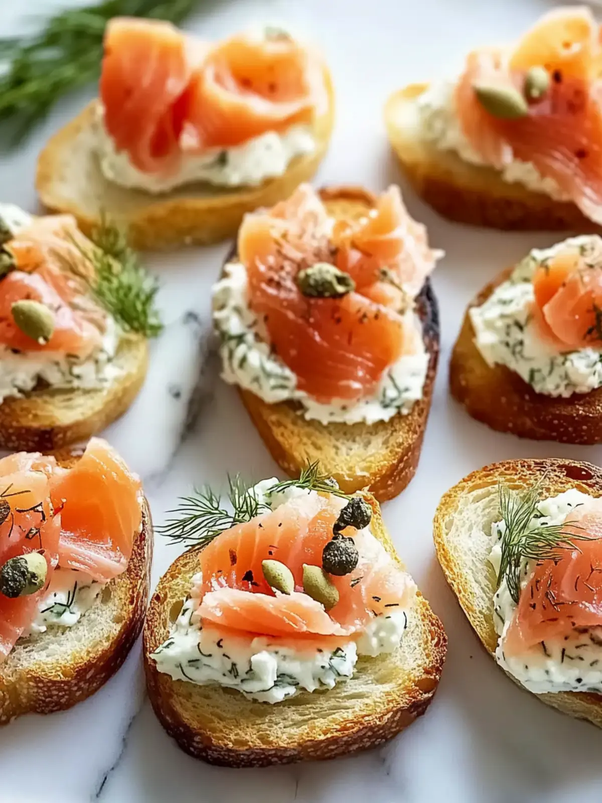 Elegant Smoked Salmon Crostini with Dill Cream Cheese Magic 3 Smoked Salmon Crostini with Dill Cream Cheese