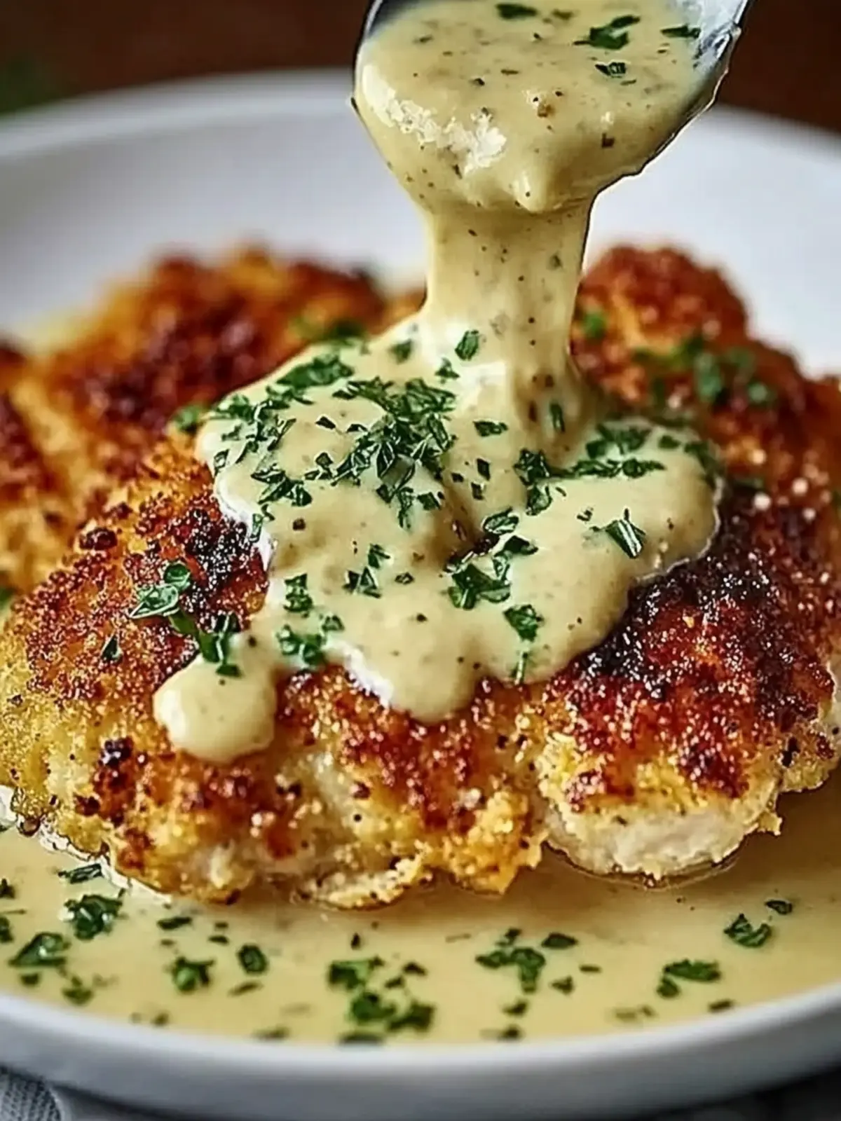 Parmesan Crusted Chicken with Creamy Garlic Sauce Bliss 2 Parmesan Crusted Chicken With Creamy Garlic Sauce