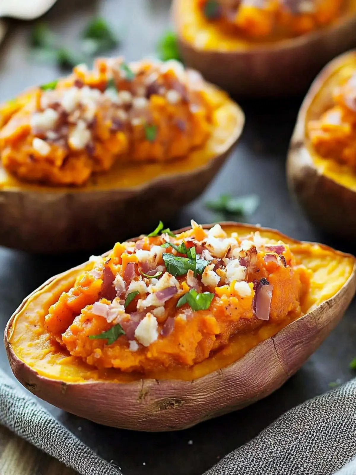 Delicious Twice Baked Sweet Potatoes with Sweet and Savory Toppings 4 Twice Baked Sweet Potatoes