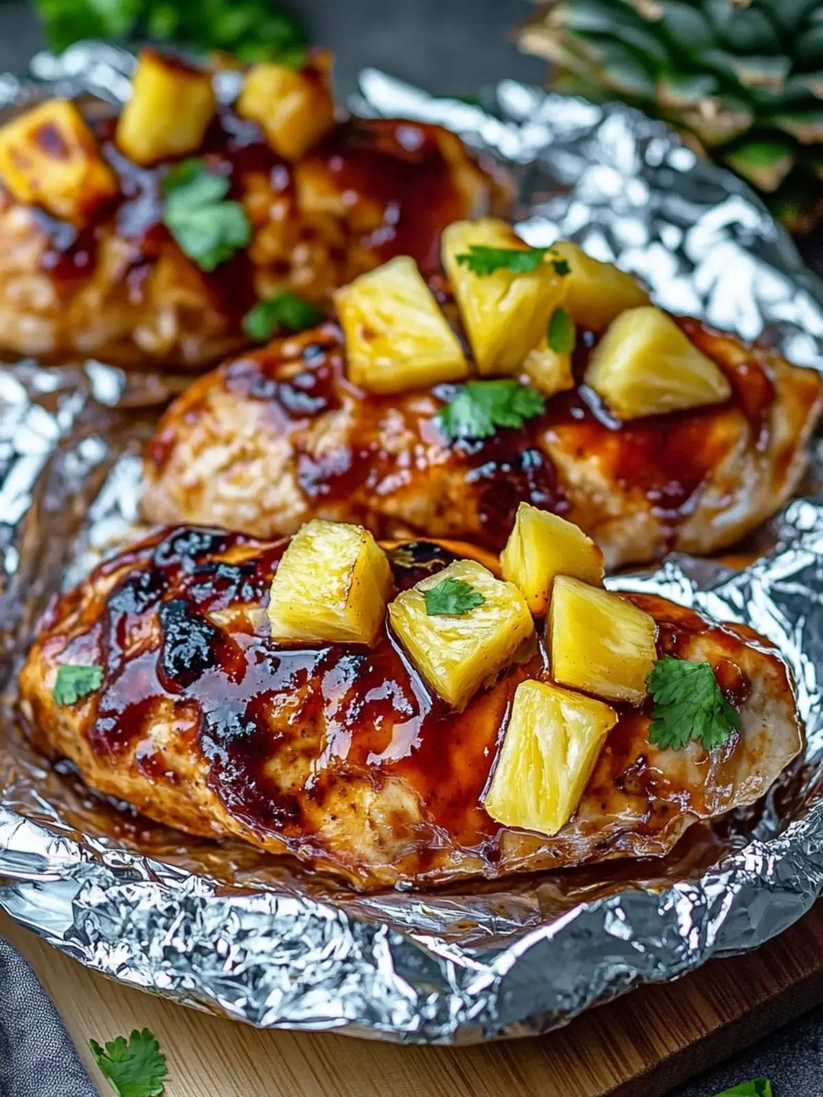 Savory Hawaiian BBQ Chicken Pineapple Foil Packets Made Easy 3 Hawaiian BBQ Chicken Pineapple Foil Packets