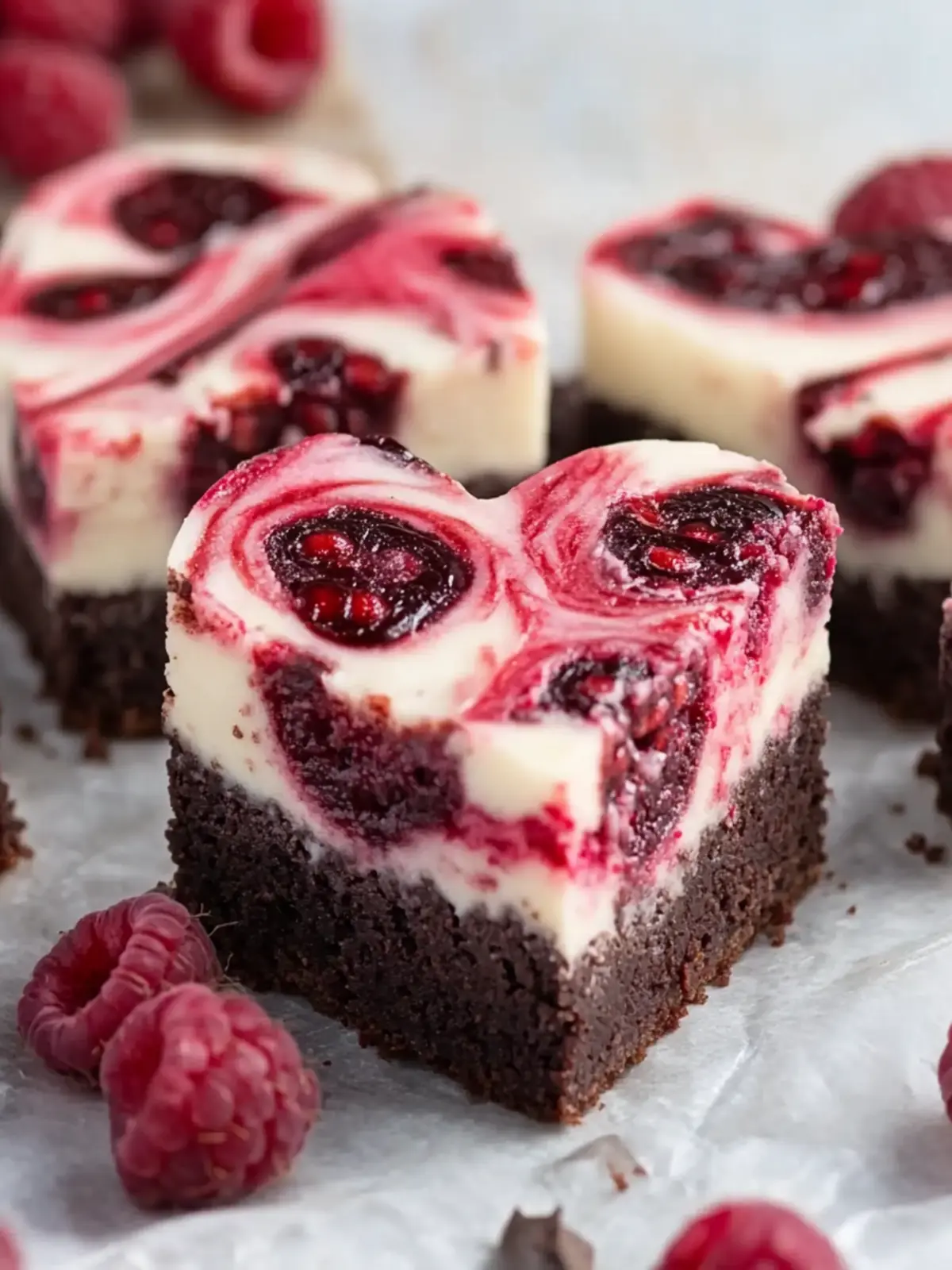 Heart Shaped Brownies with Raspberry Swirl and Cheesecake Magic 2 Heart Shaped Brownies (with Raspberry Swirl and Cheesecake Topping)