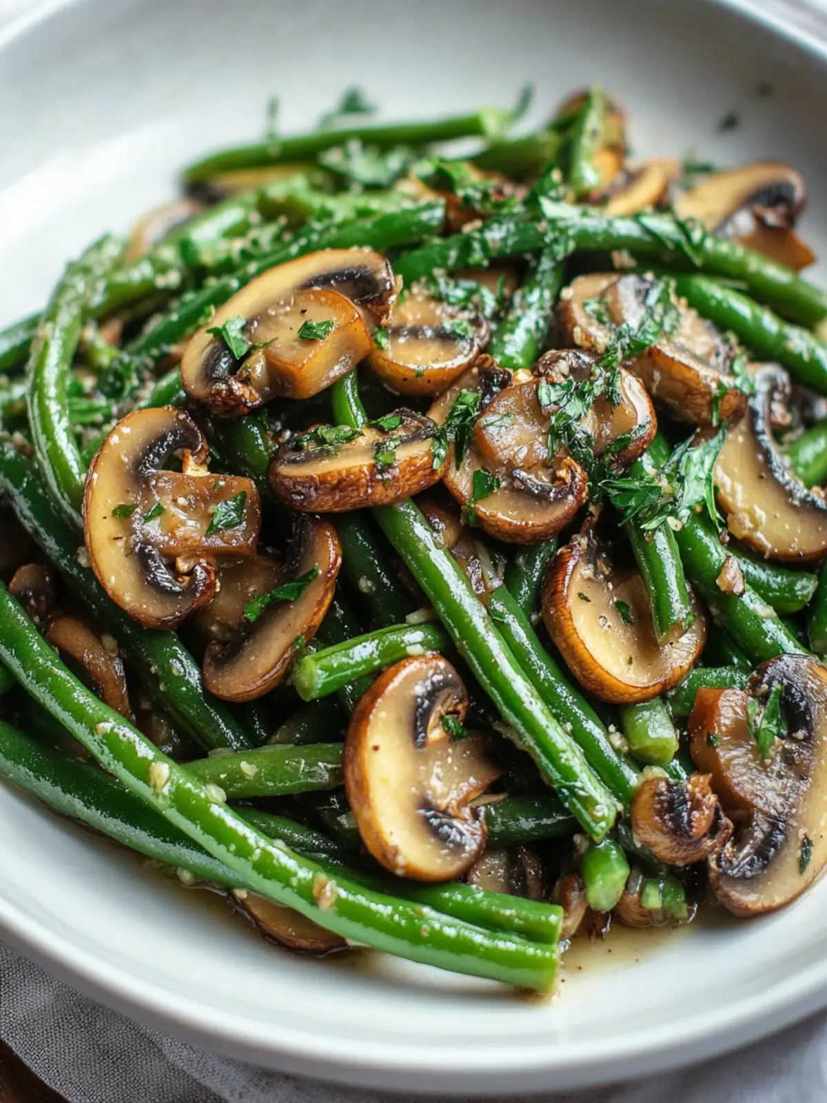 Garlic Butter Sautéed Green Beans and Mushrooms in 25 Minutes 2 Garlic Butter Sautéed Green Beans and Mushrooms