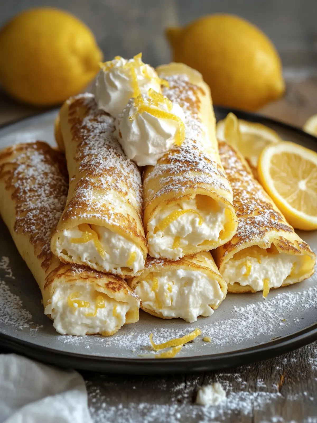 Lemon Cream Cheese Stuffed Pancake Rolls for a Blissful Brunch 2 Lemon Cream Cheese Stuffed Pancake Rolls