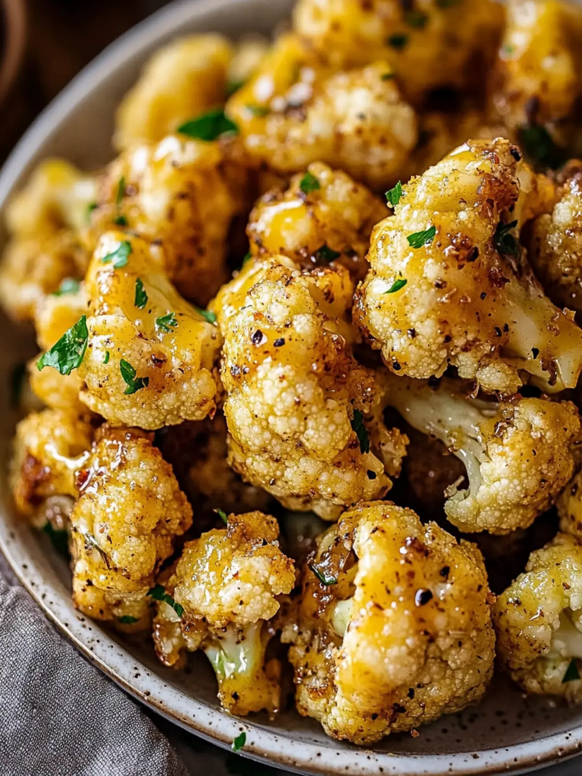 Vegan Lemon Pepper Glazed Cauliflower