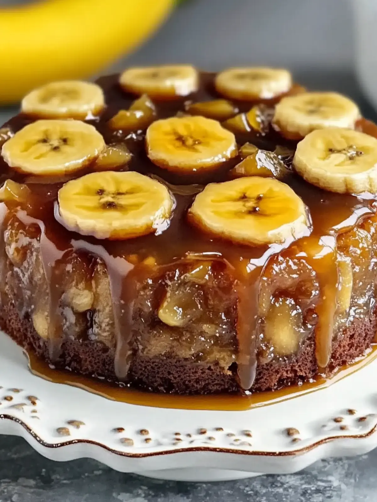 Decadent Banana Upside Down Cake with Caramel Bliss 4 Decadent Banana Upside Down Cake with Caramel