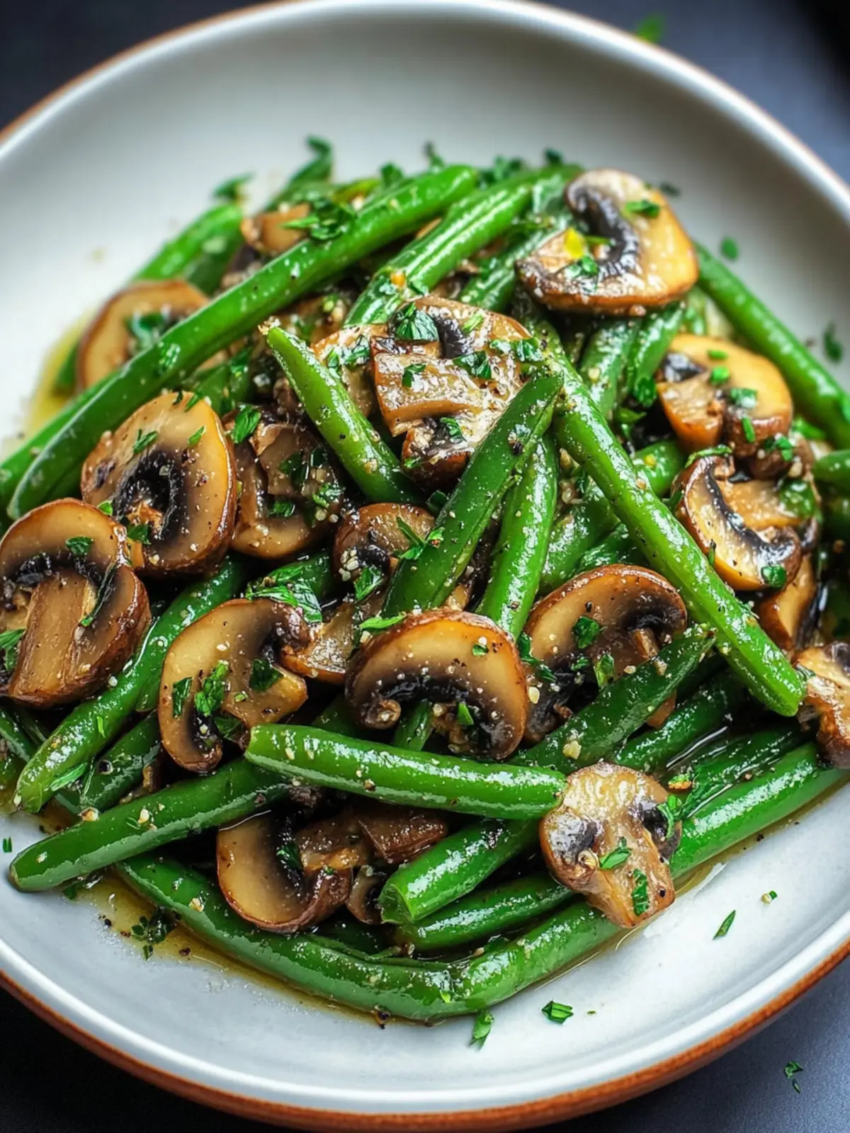 Garlic Butter Sautéed Green Beans and Mushrooms in 25 Minutes 4 Garlic Butter Sautéed Green Beans and Mushrooms