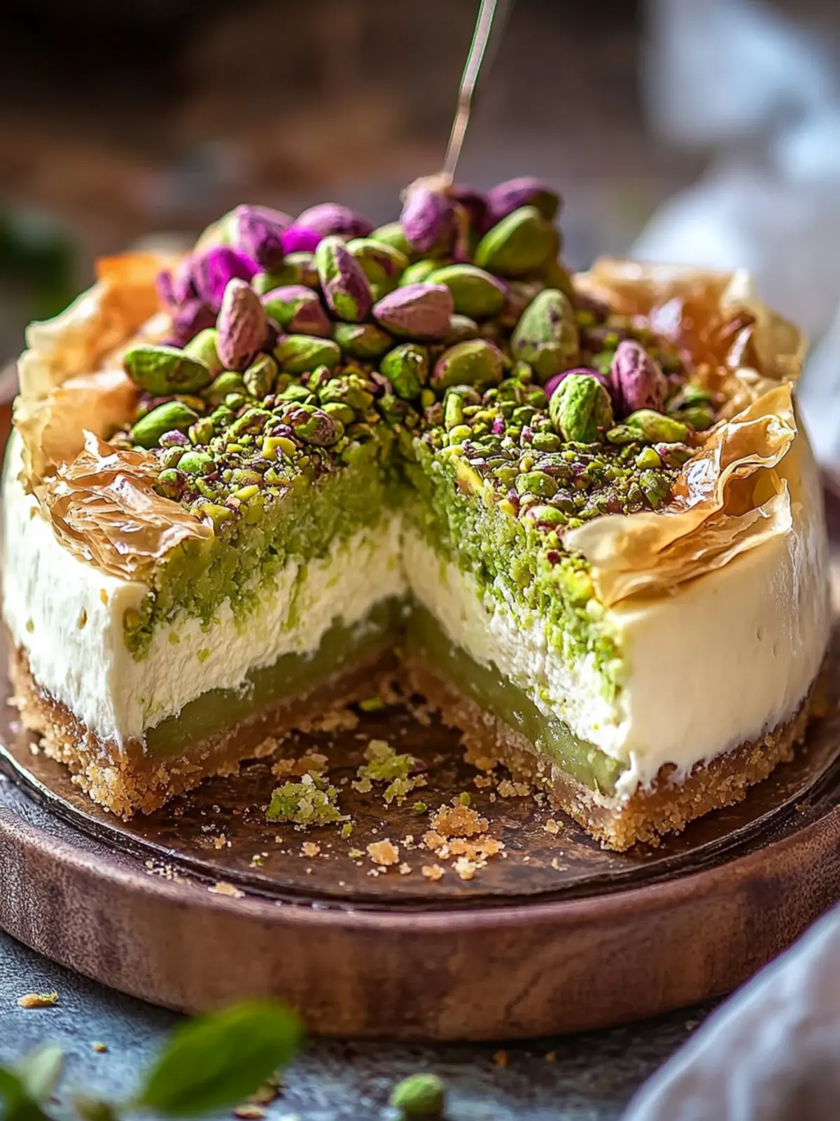 Irresistible Baklava Pistachio Cheesecake for Sweet Lovers 4 Baklava Pistachio Cheesecake