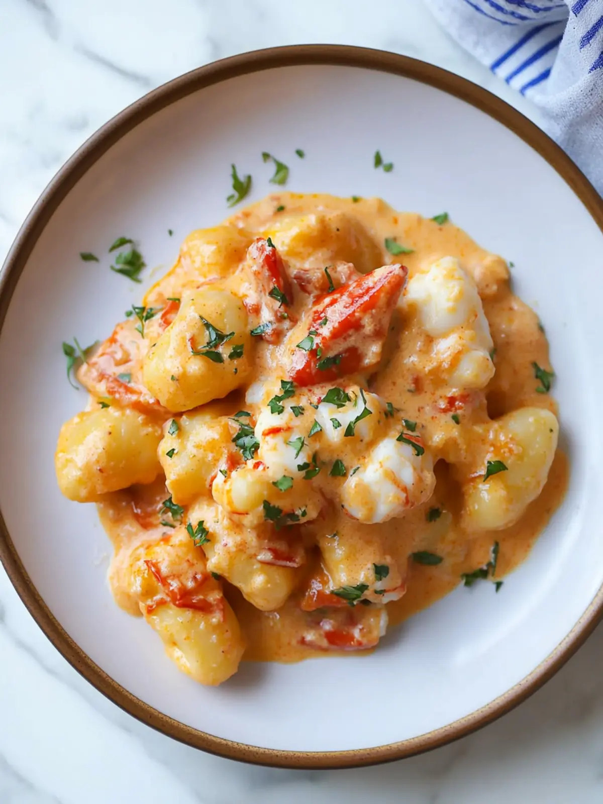 Indulge in Creamy Lobster Gnocchi with Tomato Cream Sauce 2 Creamy Lobster Gnocchi with Tomato Cream Sauce