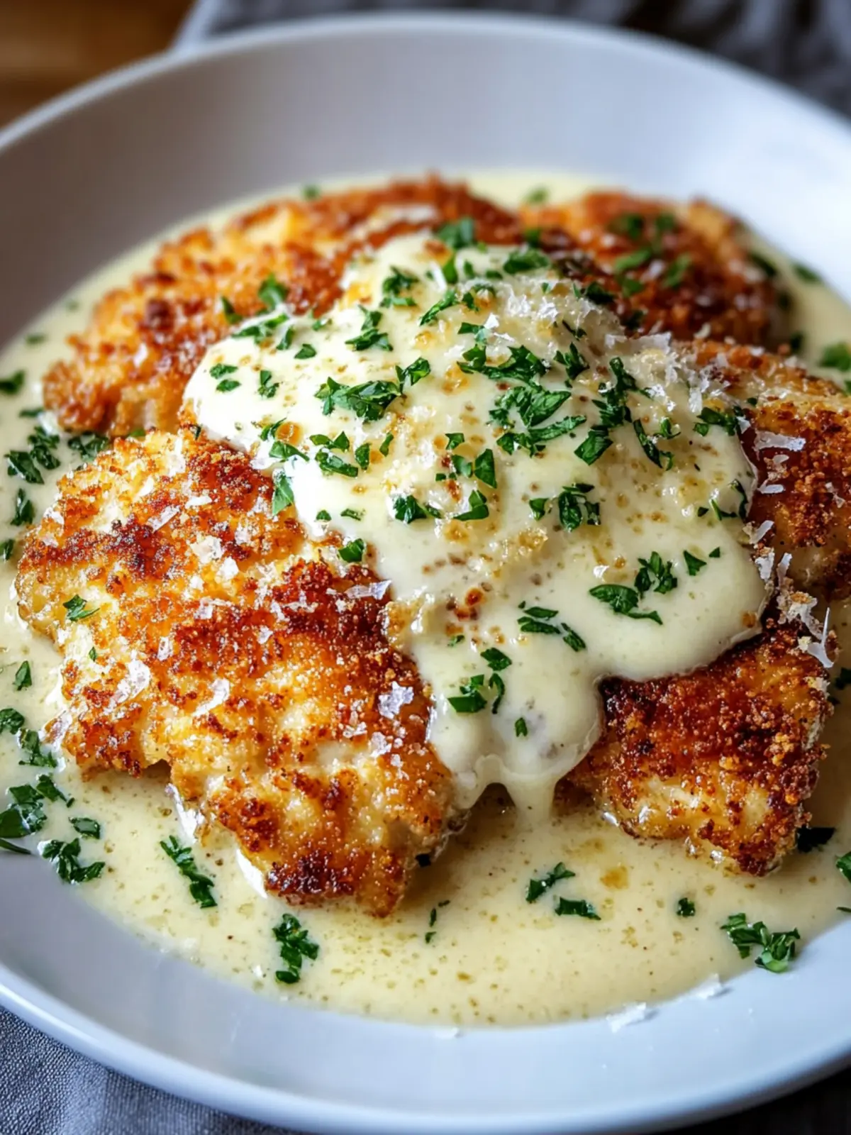 Crispy Parmesan Chicken with Garlic Cream Sauce Magic 3 Crispy Parmesan Chicken with Garlic Cream Sauce