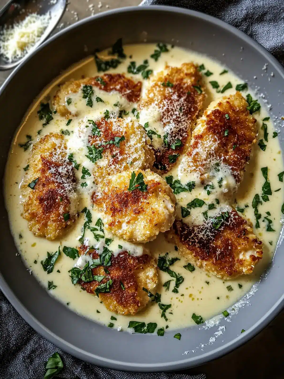 Crispy Parmesan Chicken with Garlic Cream Sauce Magic 2 Crispy Parmesan Chicken with Garlic Cream Sauce