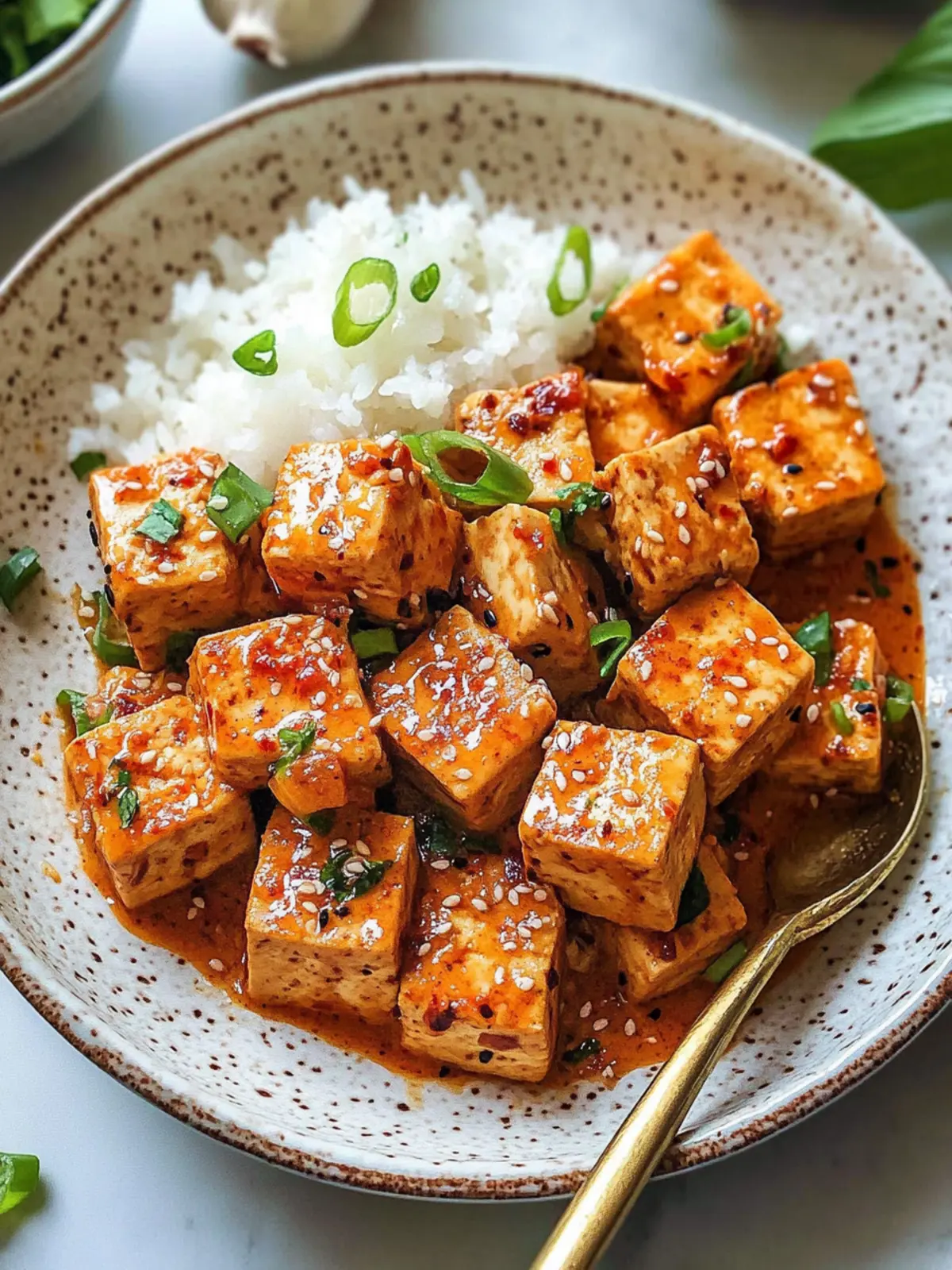 Spicy Tofu with Creamy Coconut Sauce