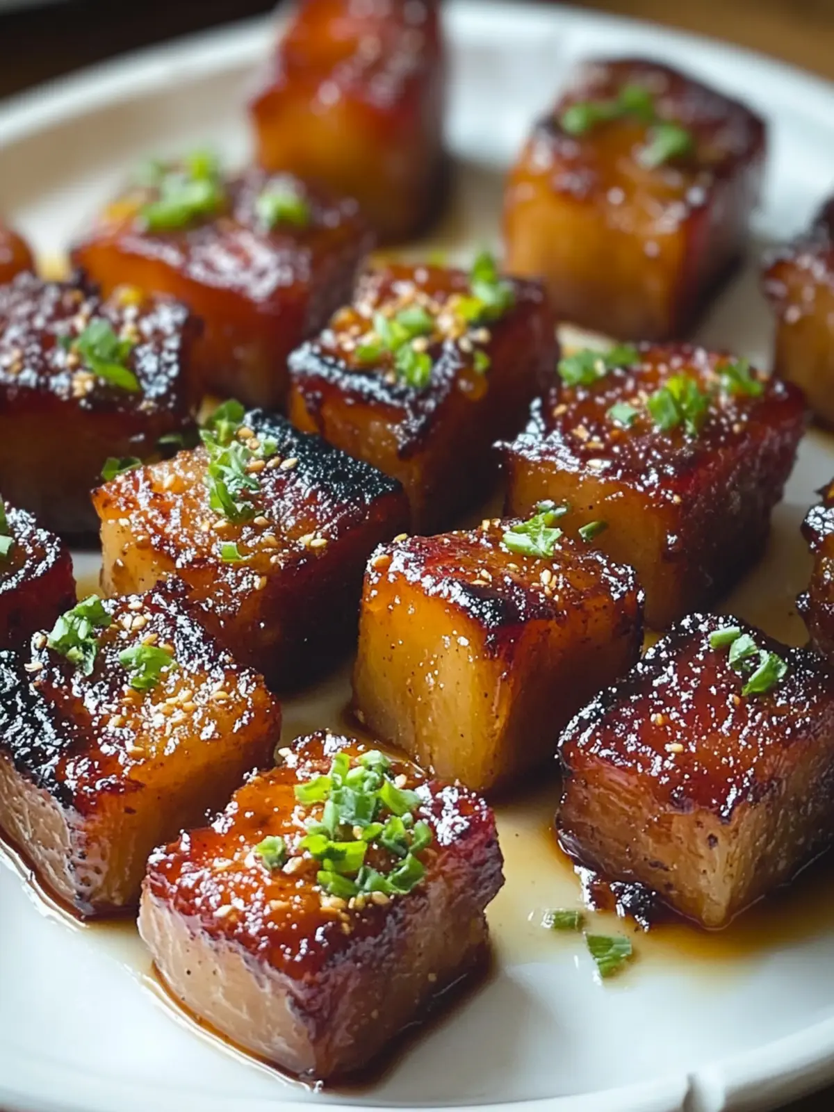 Maple Mustard Pork Belly Bites