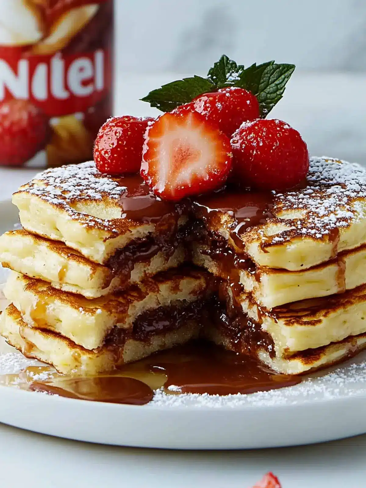 Indulge with Nutella Stuffed Pancakes: Easy Breakfast Bliss 3 Nutella Stuffed Pancakes