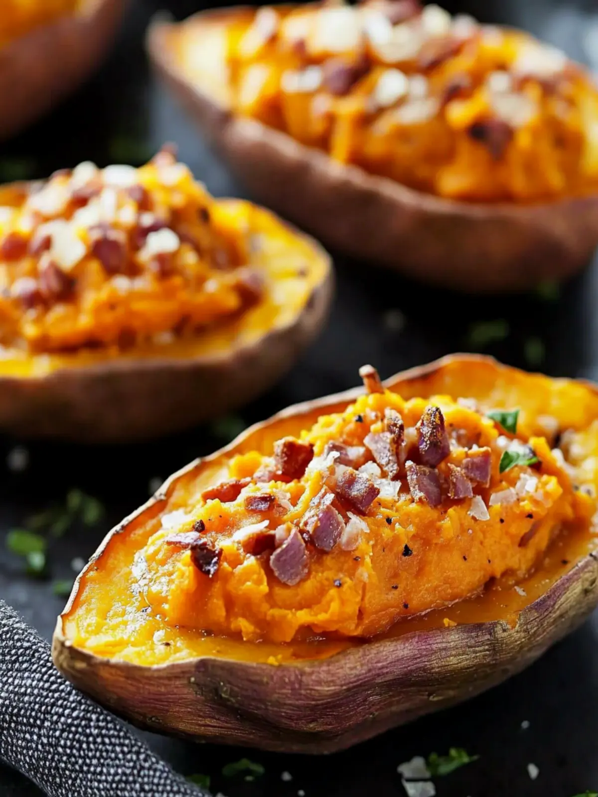 Delicious Twice Baked Sweet Potatoes with Sweet and Savory Toppings 2 Twice Baked Sweet Potatoes