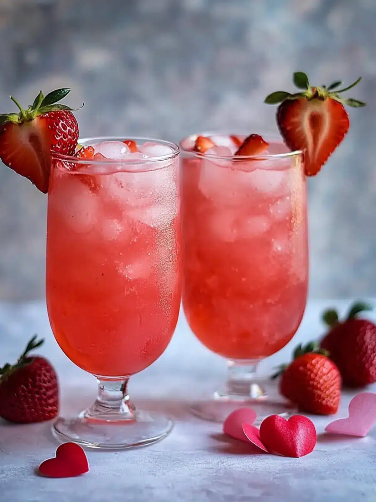 Fresh Strawberry Non-Alcoholic Valentine's Day Mocktail Bliss 2 Fresh Strawberry Non Alcoholic Valentine's Day Mocktail