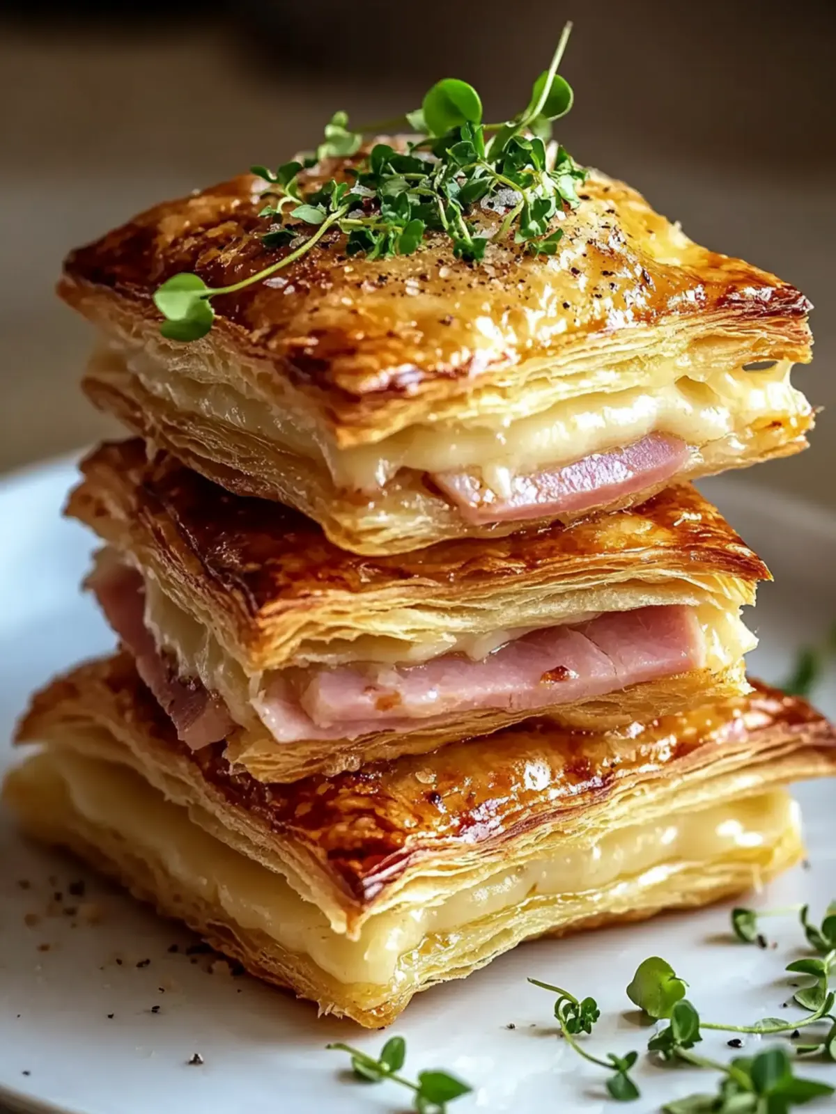 Crispy Ham & Cheese Puff Pastry Stacks: Your Snack Game Changer 5 Crispy Ham & Cheese Puff Pastry Stacks