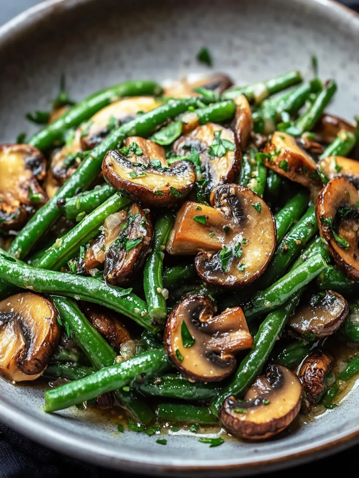 Garlic Butter Sautéed Green Beans and Mushrooms in 25 Minutes 5 Garlic Butter Sautéed Green Beans and Mushrooms