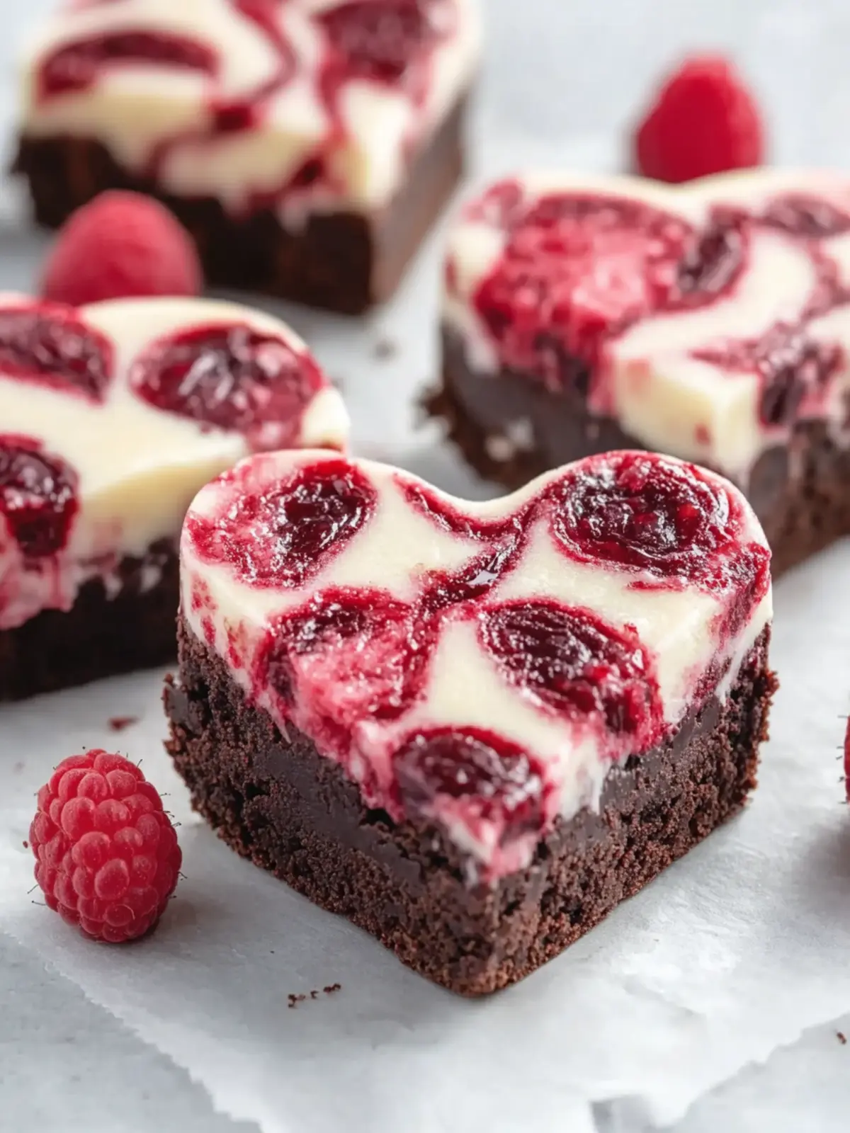 Heart Shaped Brownies with Raspberry Swirl and Cheesecake Magic 5 Heart Shaped Brownies (with Raspberry Swirl and Cheesecake Topping)