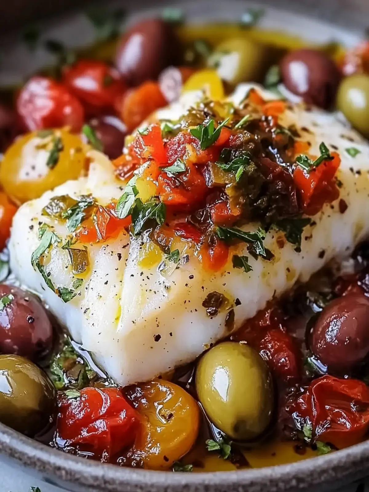 Mediterranean Baked Cod with Olives: Quick Healthy Delight 2 Mediterranean Baked Cod with Olives