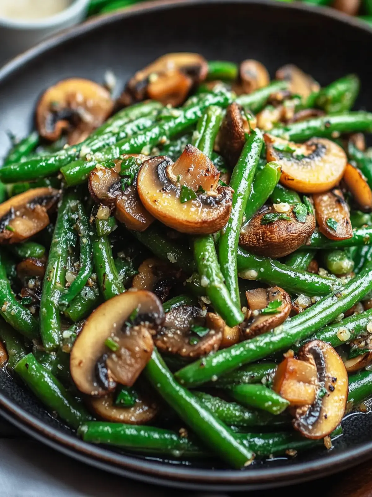 Garlic Butter Sautéed Green Beans and Mushrooms in 25 Minutes 3 Garlic Butter Sautéed Green Beans and Mushrooms