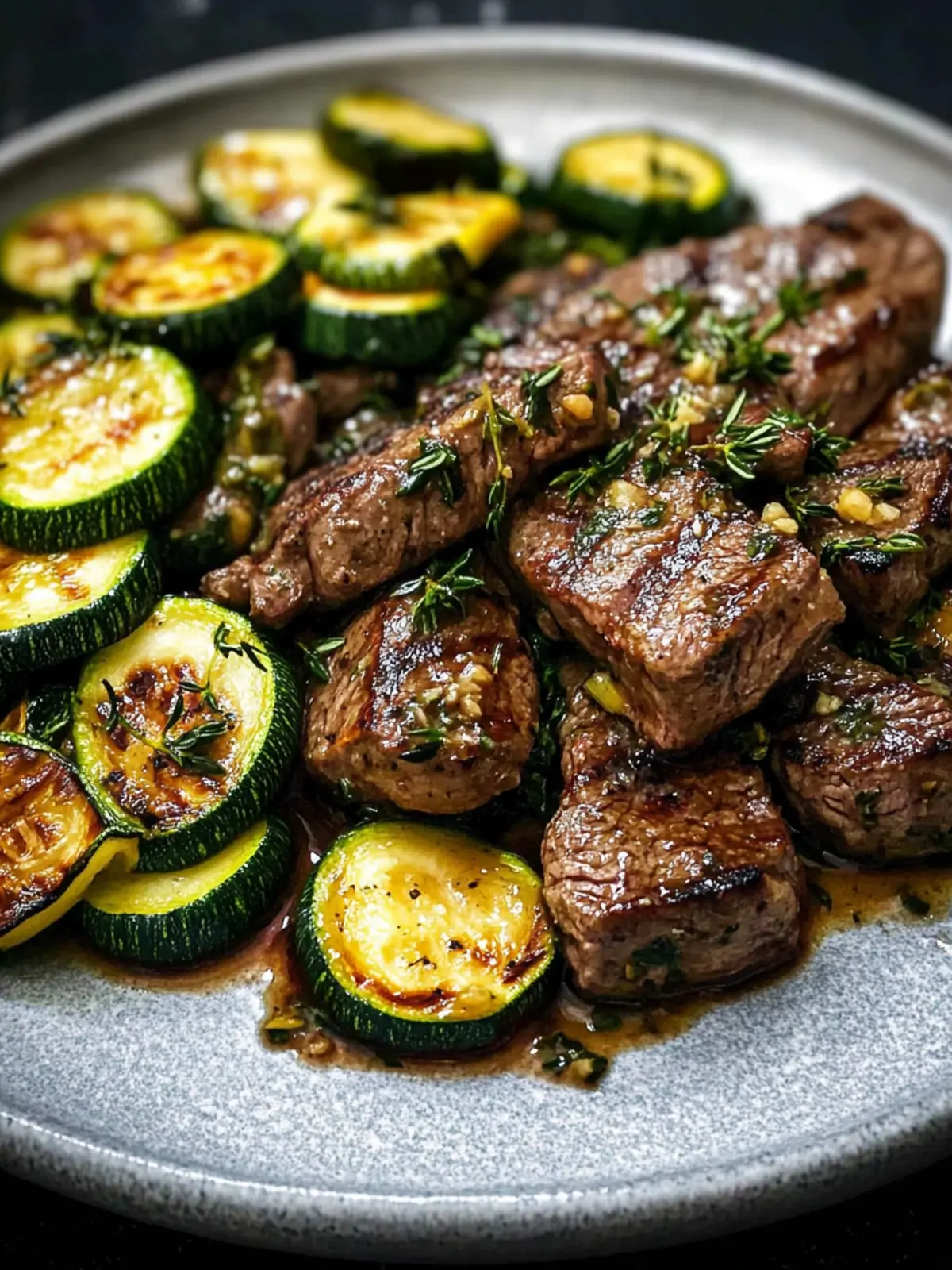 Garlic Butter Steak & Zucchini Delight Ready in 15 Minutes! 5 Garlic Butter Steak & Zucchini Delight