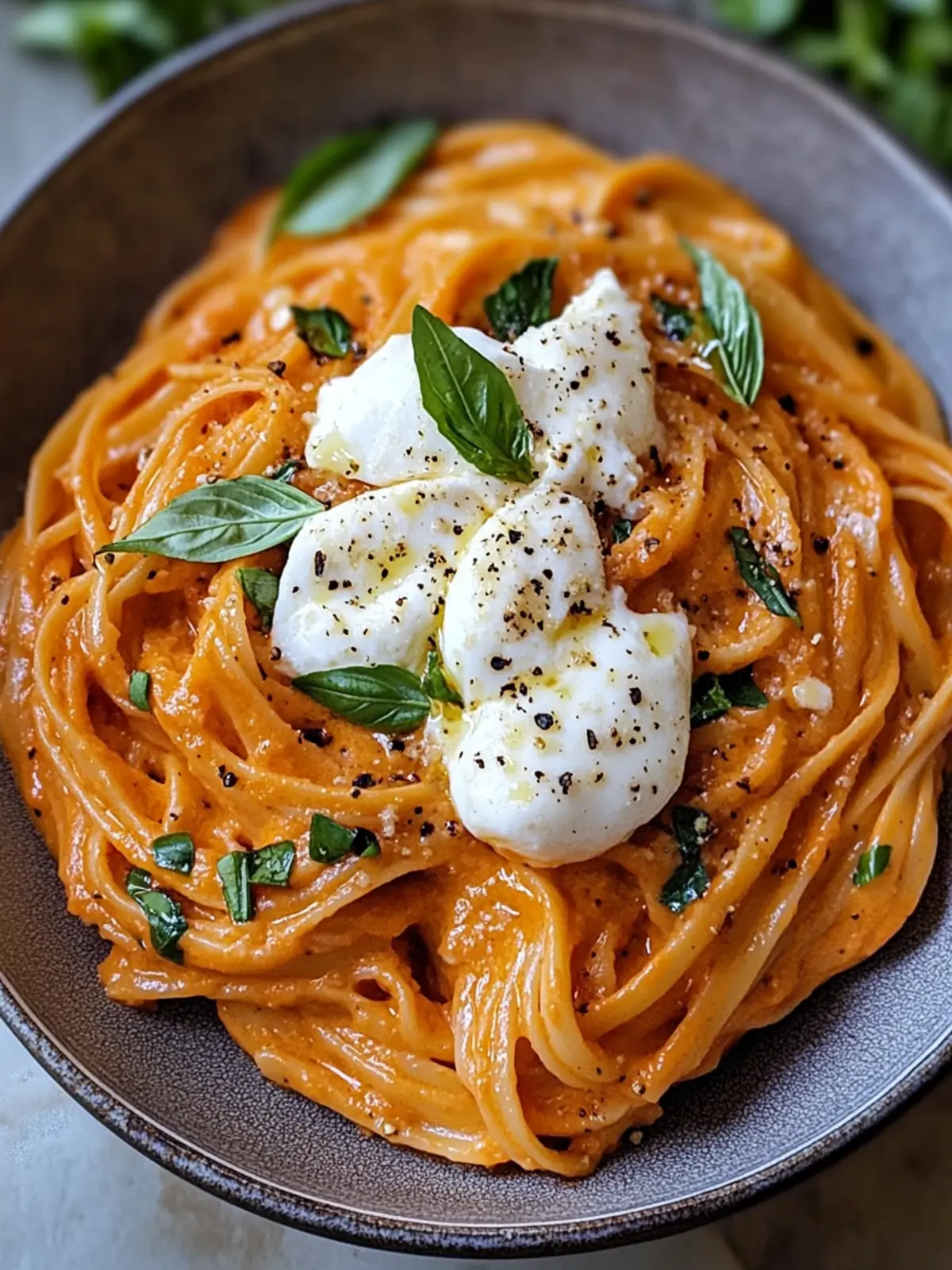 Creamy Red Pepper Pasta with Burrata & Herbs for Cozy Nights 4 Creamy Red Pepper Pasta with Burrata & Herbs