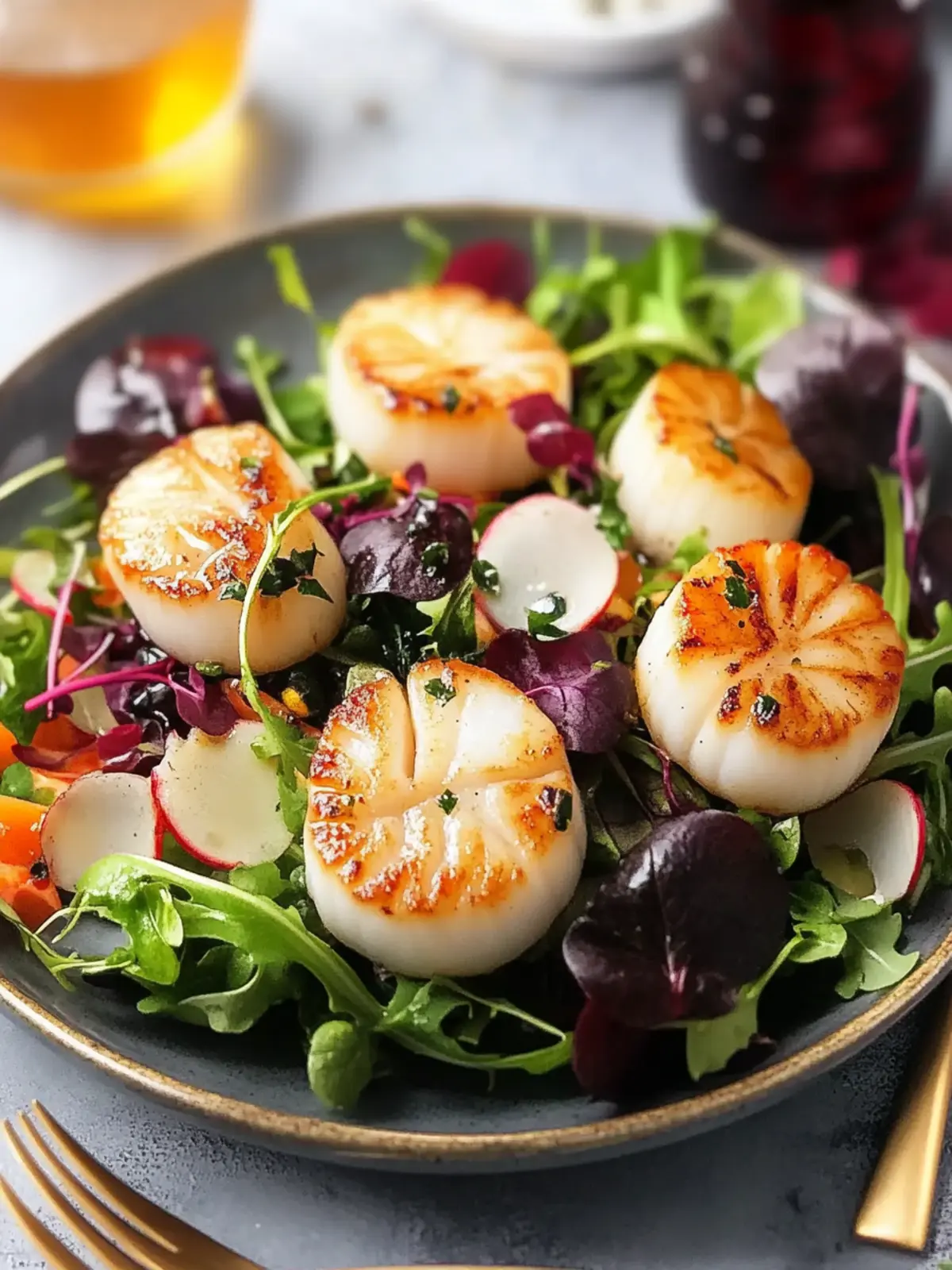 Pan Seared Scallops Romantic Dinner Salad for Cozy Evenings 3 Pan Seared Scallops Romantic Dinner Salad