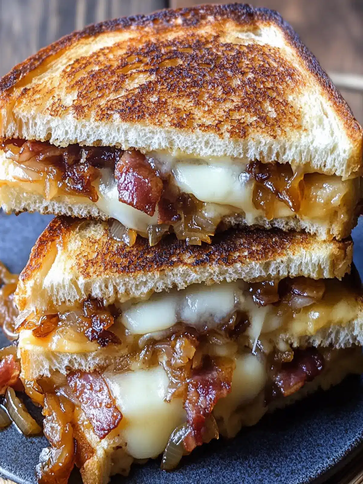 Ultimate Bacon and Caramelized Onion Grilled Cheese Sandwiches 3 Bacon and Caramelized Onion Grilled Cheese Sandwiches