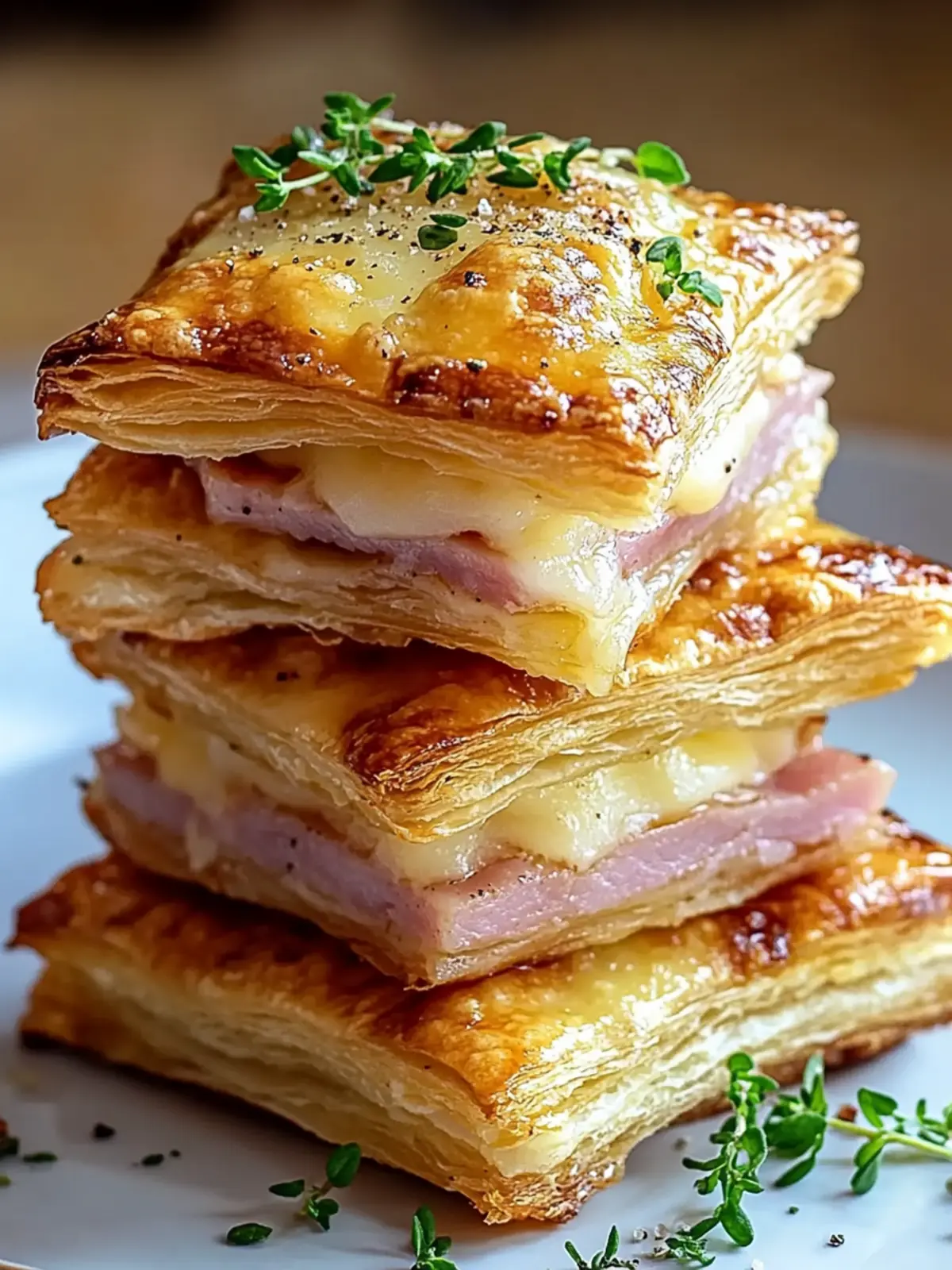 Crispy Ham & Cheese Puff Pastry Stacks: Your Snack Game Changer 4 Crispy Ham & Cheese Puff Pastry Stacks