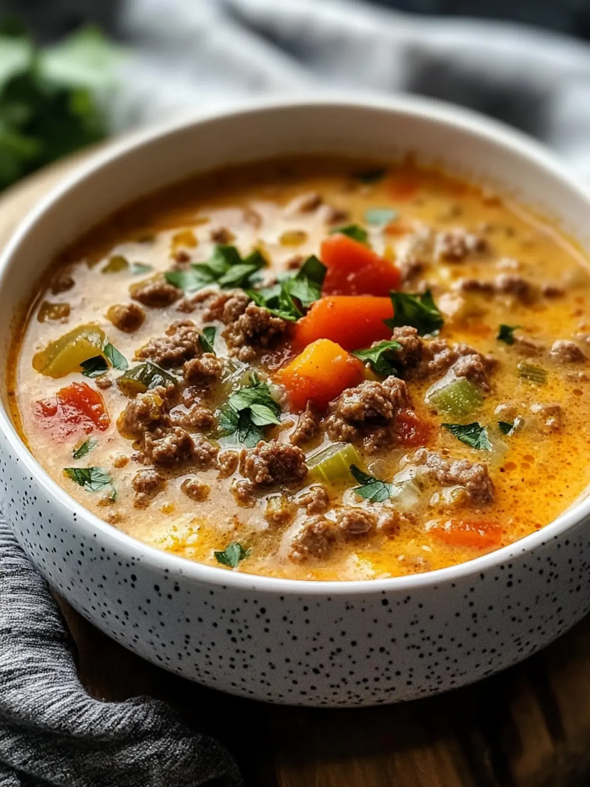 Delicious Keto Beef Cheeseburger Soup in Just 40 Minutes 5 Keto Beef Cheeseburger Soup