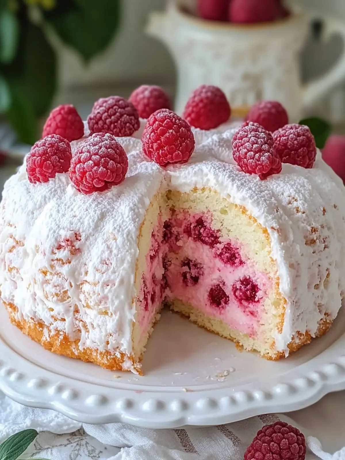 Fluffy Raspberry Angel Food Cake for a Guilt-Free Treat 2 Raspberry Angel Food Cake