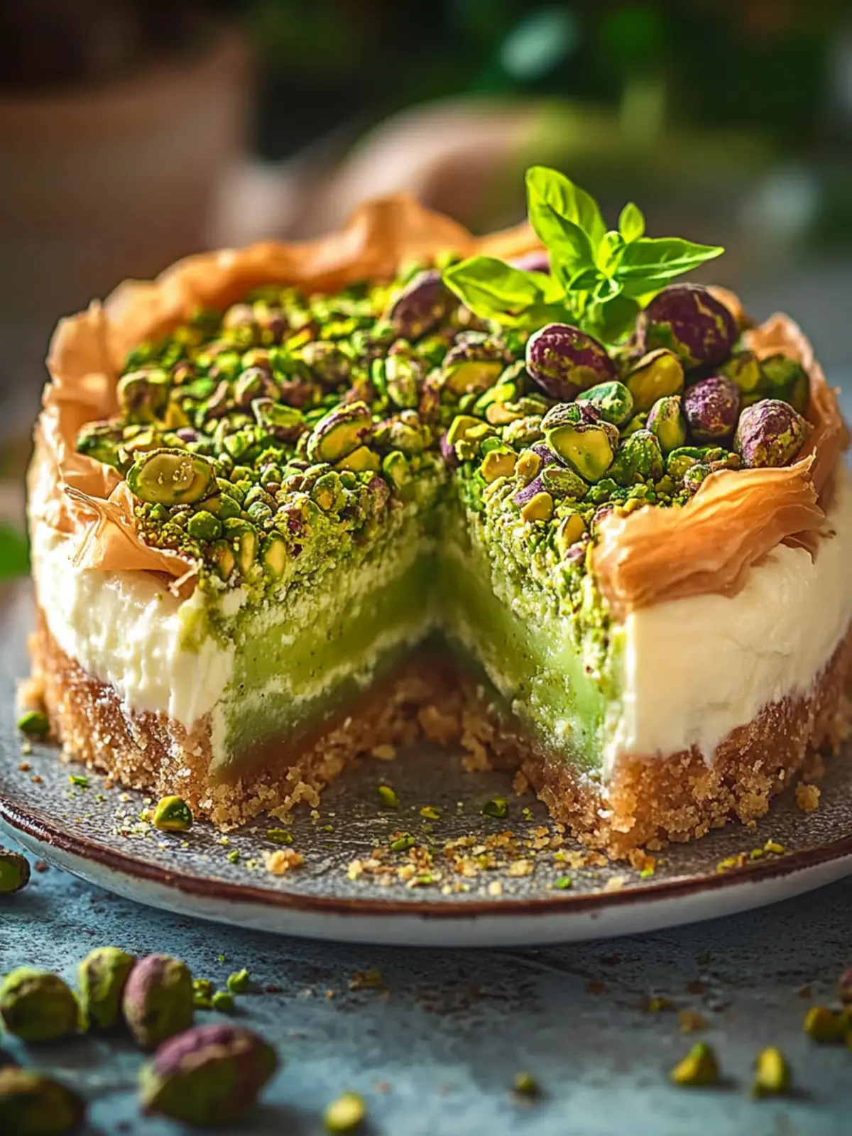 Irresistible Baklava Pistachio Cheesecake for Sweet Lovers 2 Baklava Pistachio Cheesecake