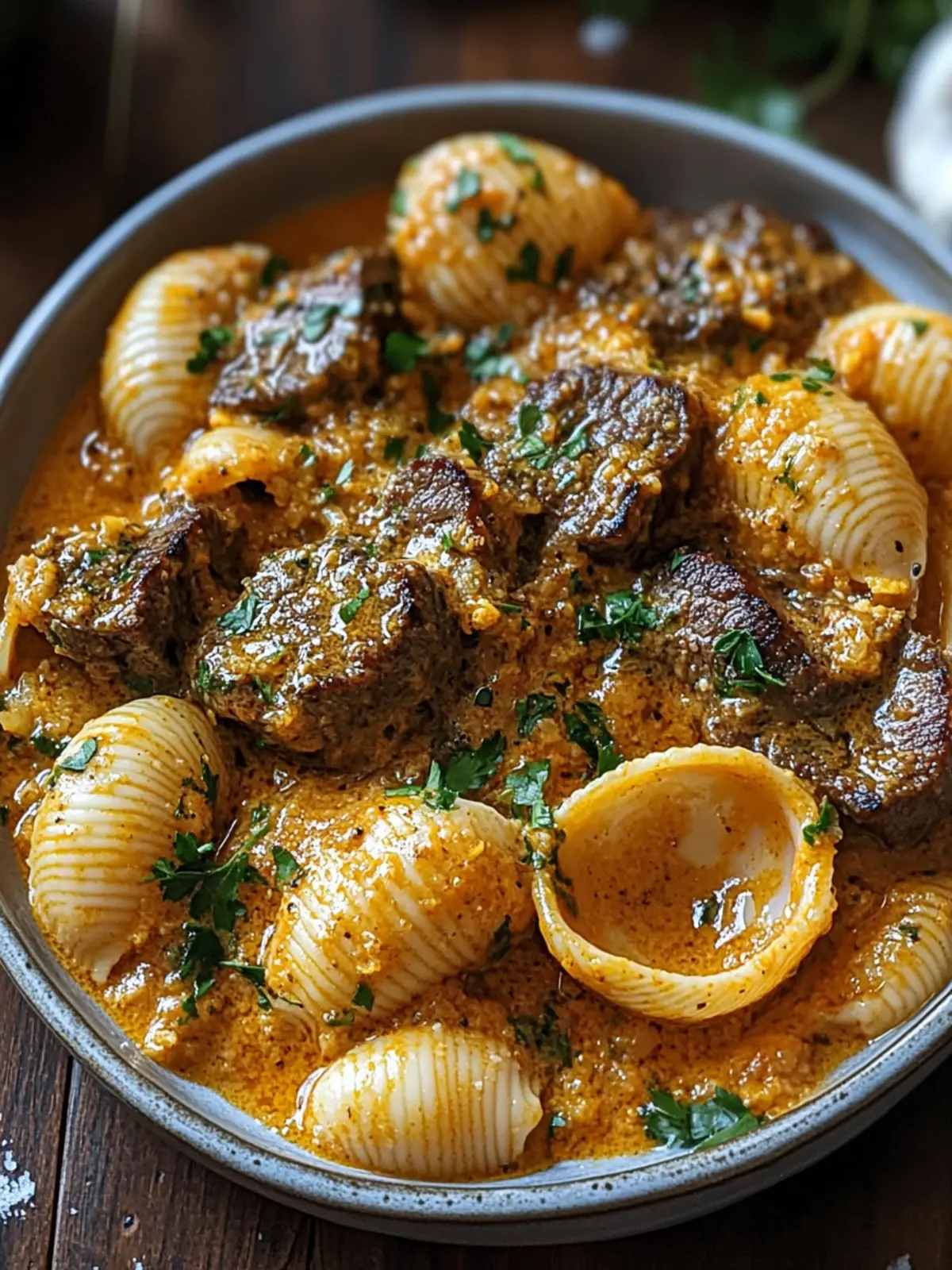 Smoky Creamy Paprika Steak Shells