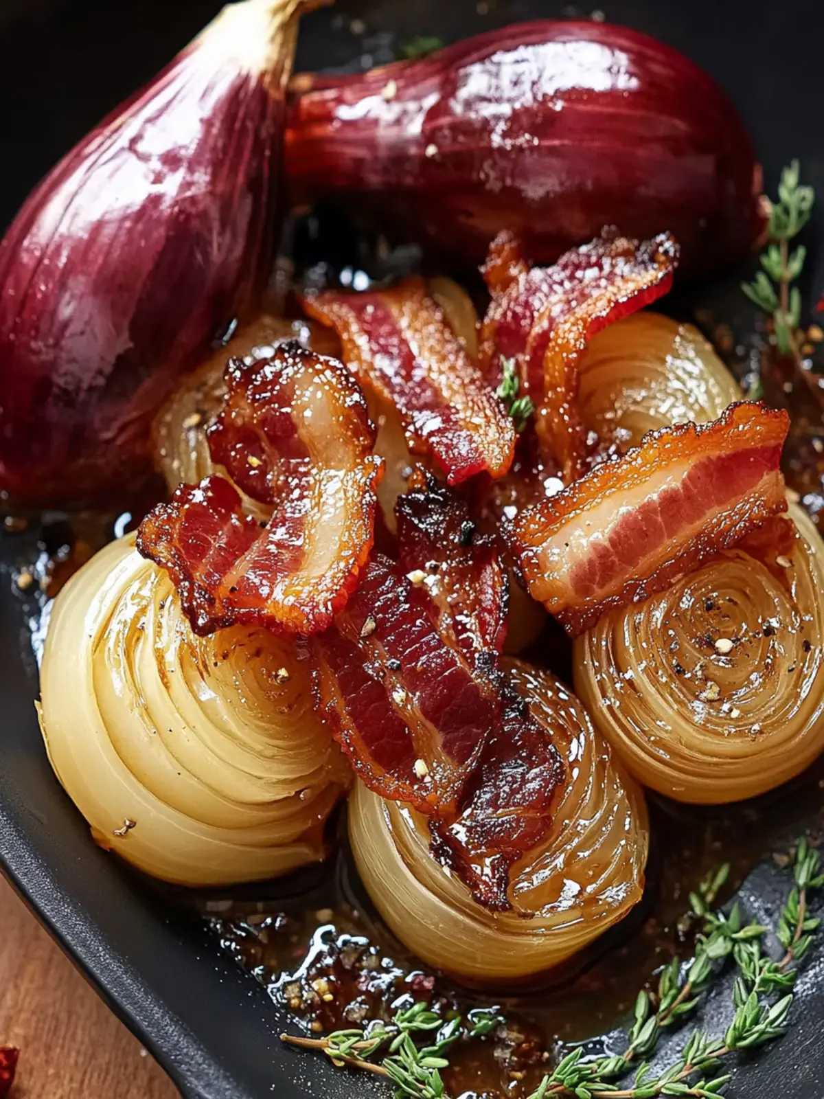 Sweet & Savory Honey-Glazed Shallots with Crispy Bacon Bliss 2 Sweet & Savory Honey-Glazed Shallots with Crispy Bacon